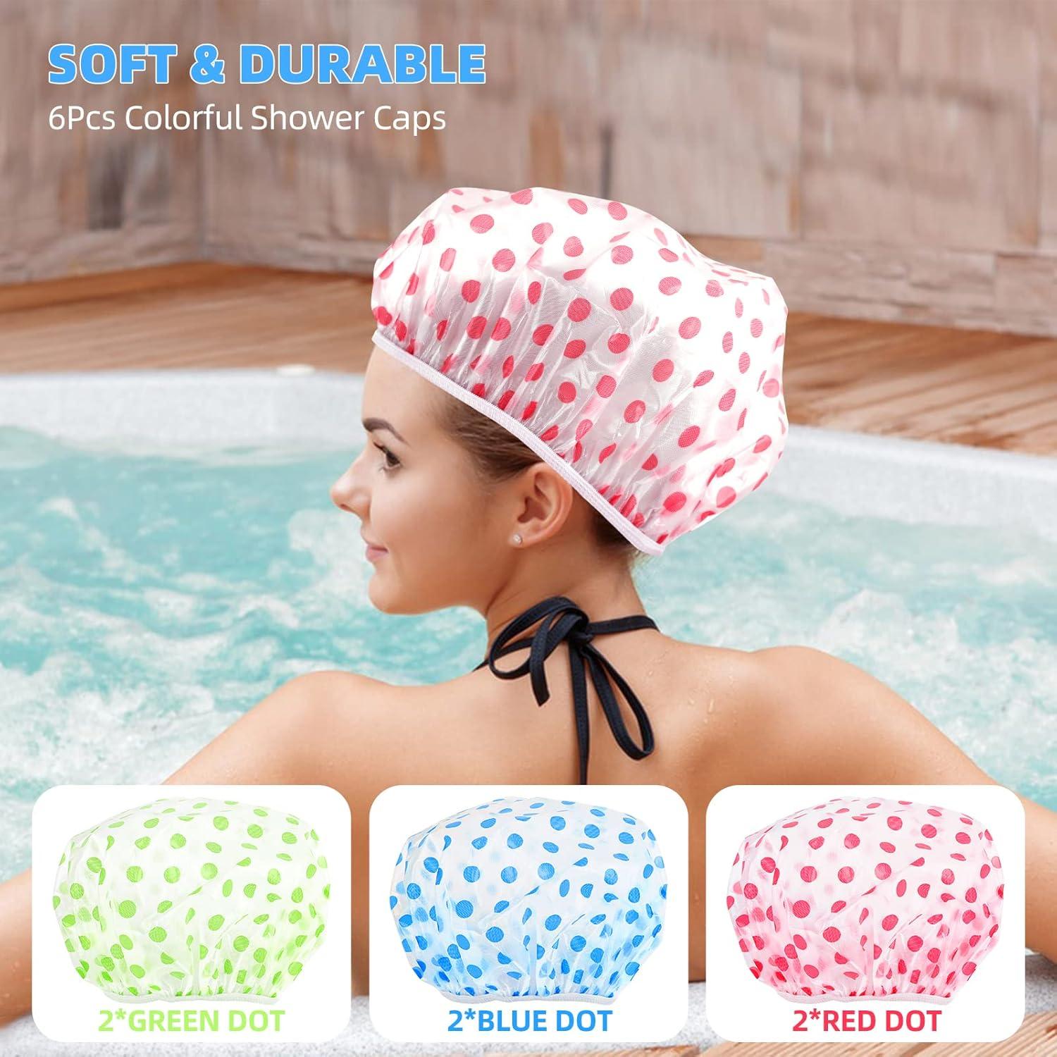 Gorros de Ducha Reutilizables MZD8391 - 6 Paquetes Coloridos