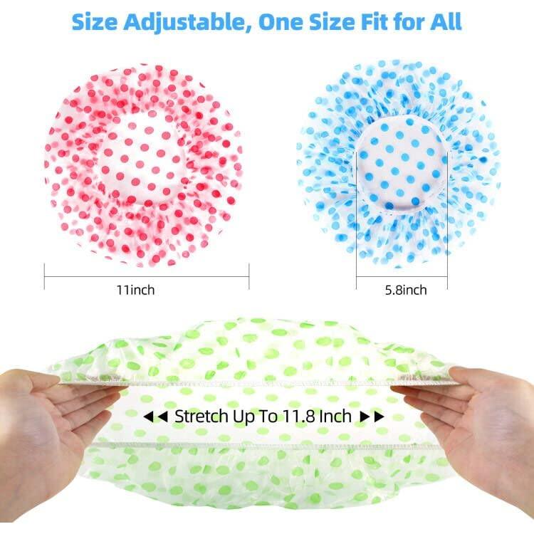 Gorros de Ducha Reutilizables MZD8391 - 6 Paquetes Coloridos