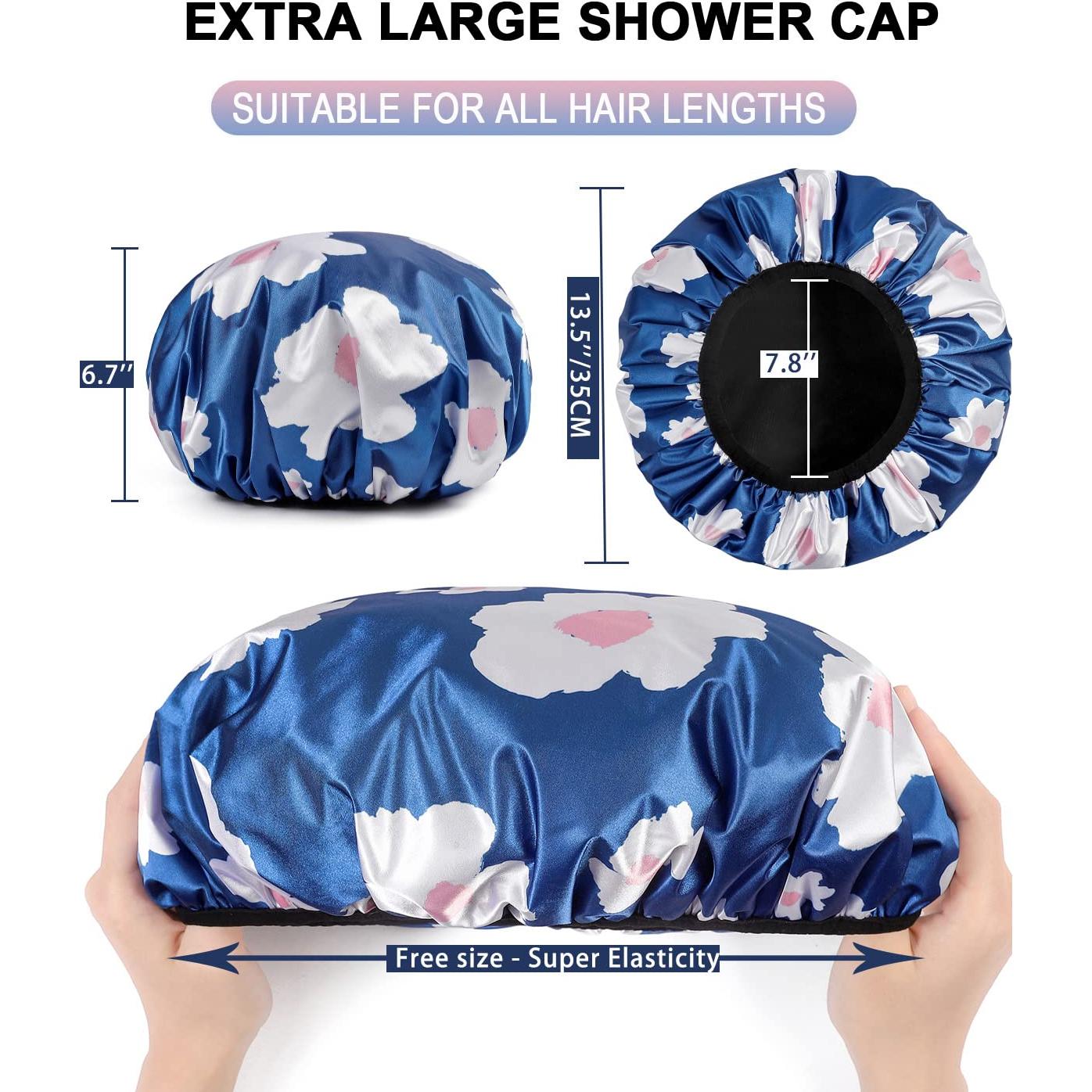 Gorro de Ducha YIZIJIZI Grande 32cm Toalla Impermeable Azul