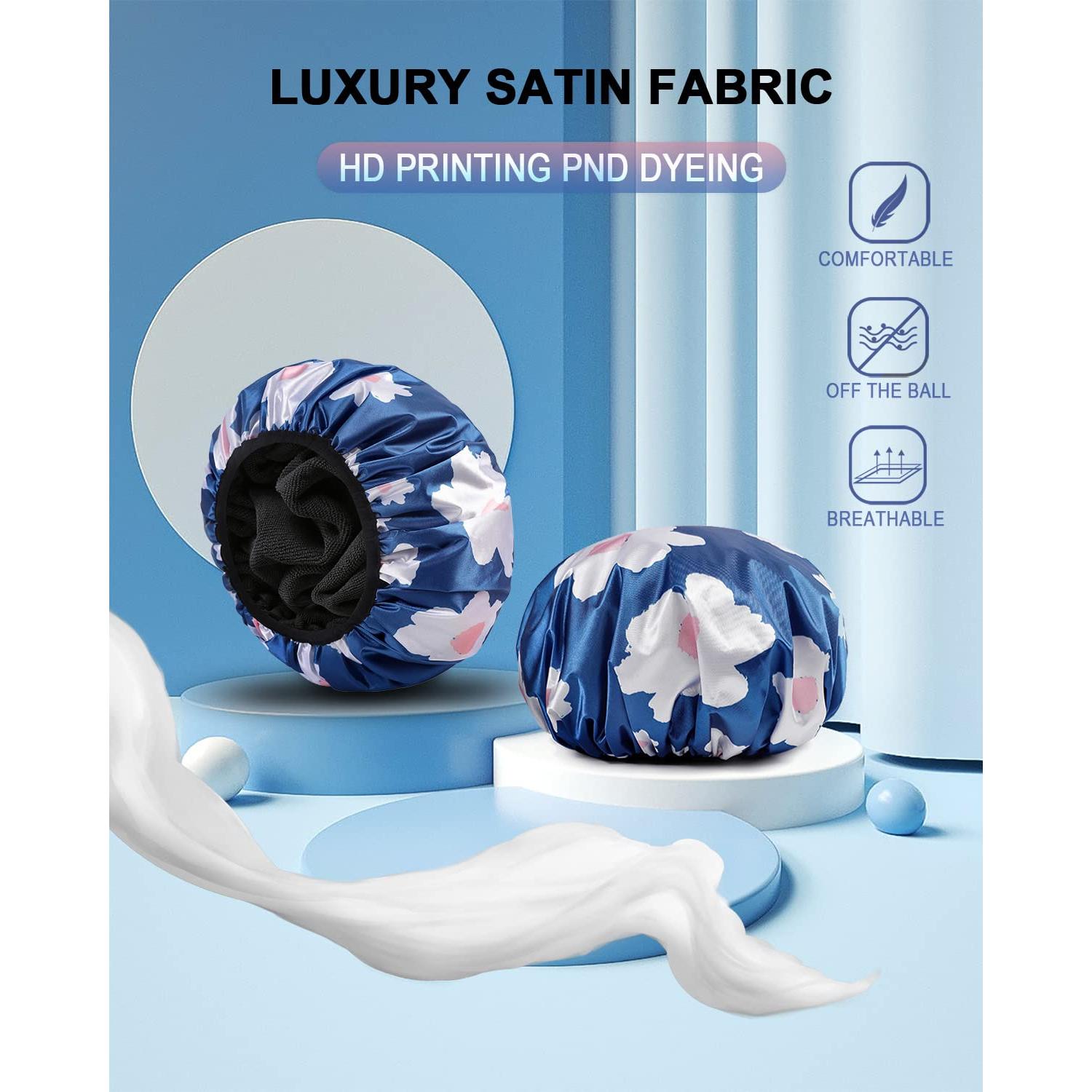 Gorro de Ducha YIZIJIZI Grande 32cm Toalla Impermeable Azul