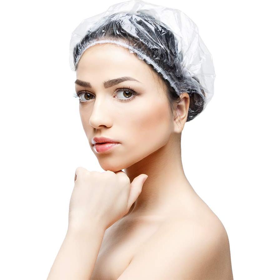 50 Gorras de Ducha Desechables AIDIQIU Transparentes 44cm