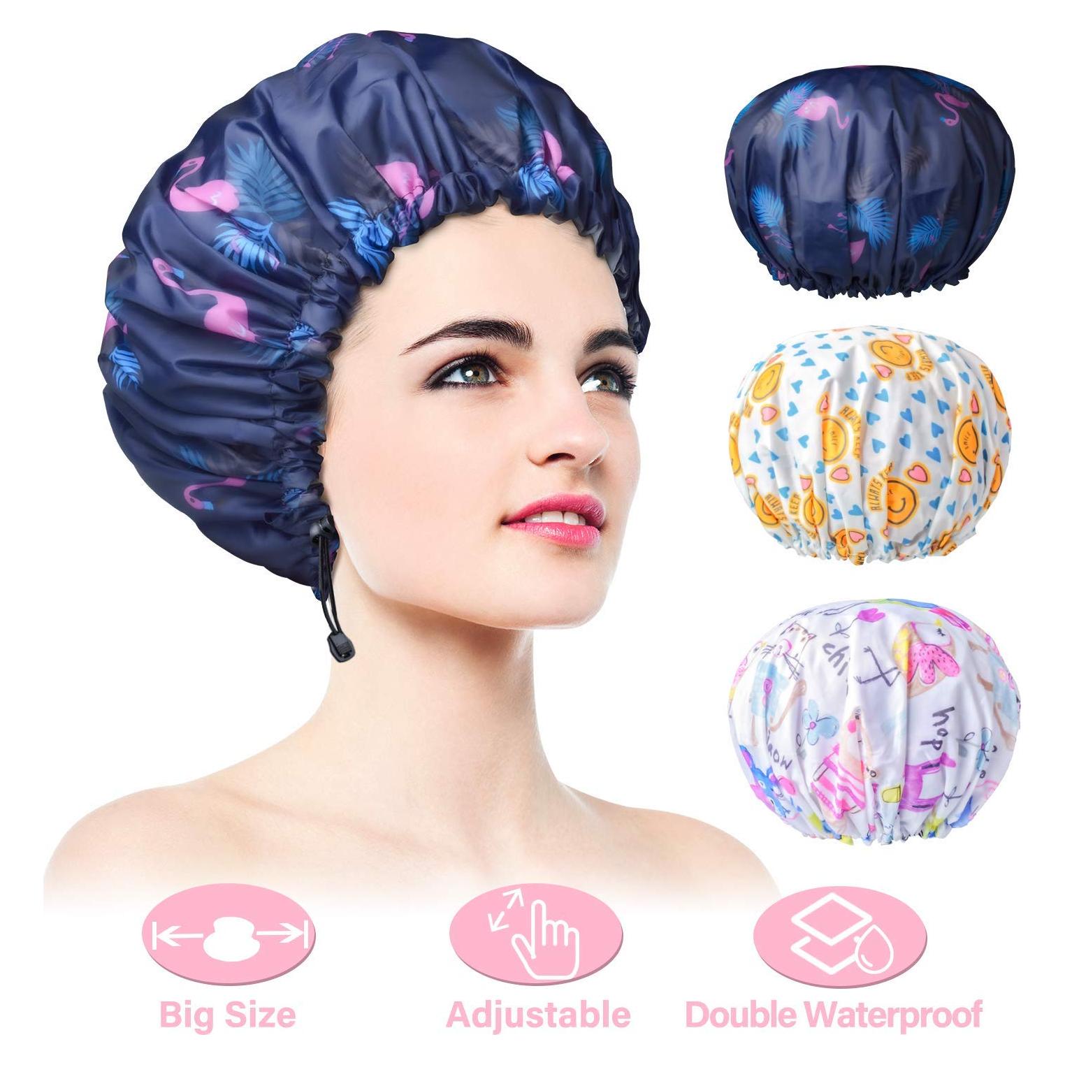 Paquete de 3 Gorras de Ducha WINSTECK Extra Grande Impermeables