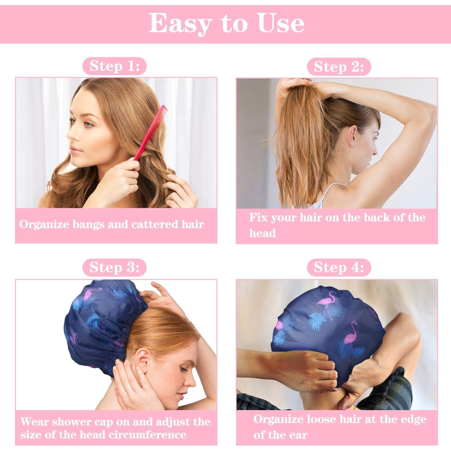 Paquete de 3 Gorras de Ducha WINSTECK Extra Grande Impermeables