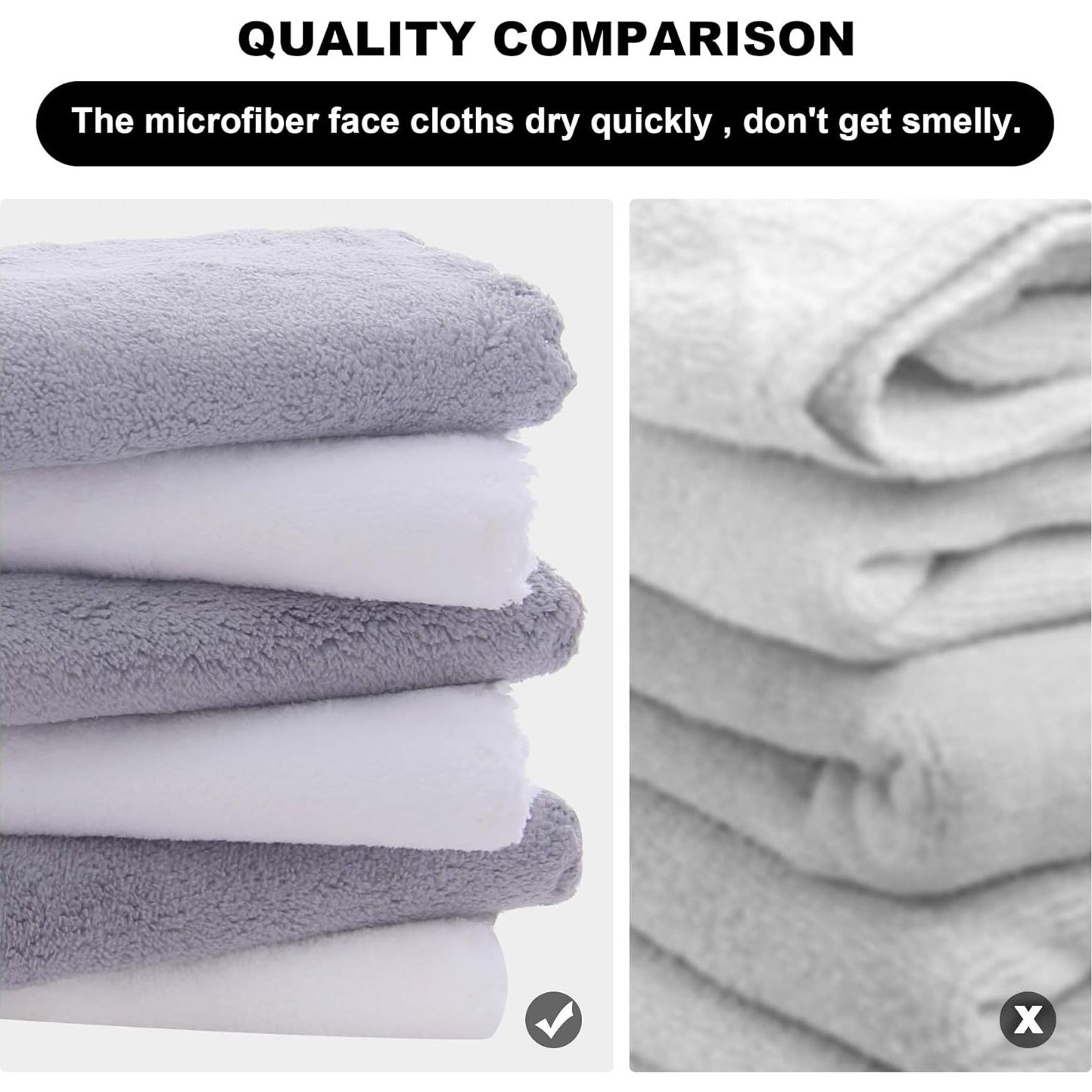 Paquete de 12 Paños Faciales Microfibra MOONQUEEN 30x30 cm