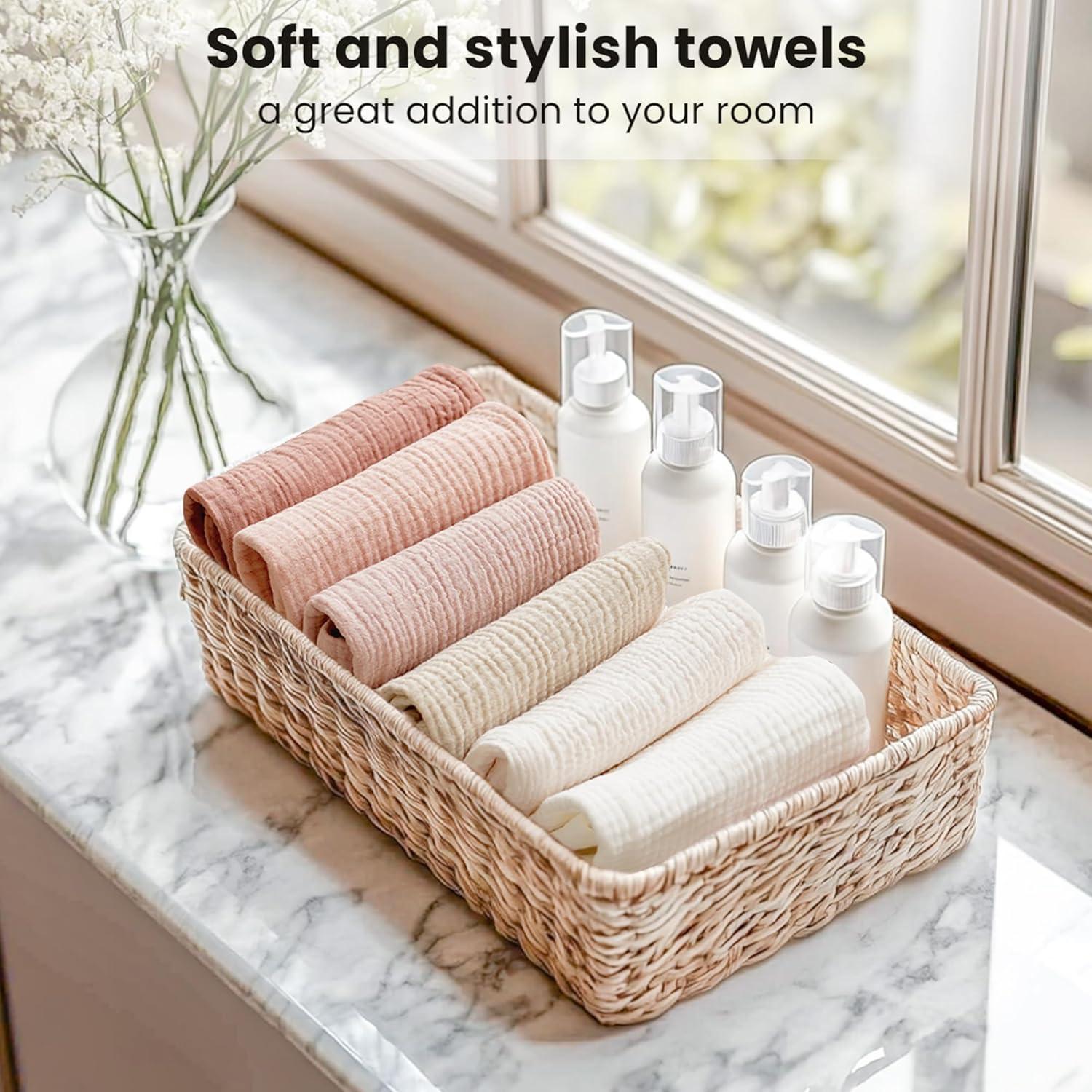 Paquete de 6 Paños de Algodón Konssy para la Cara 28x28 cm