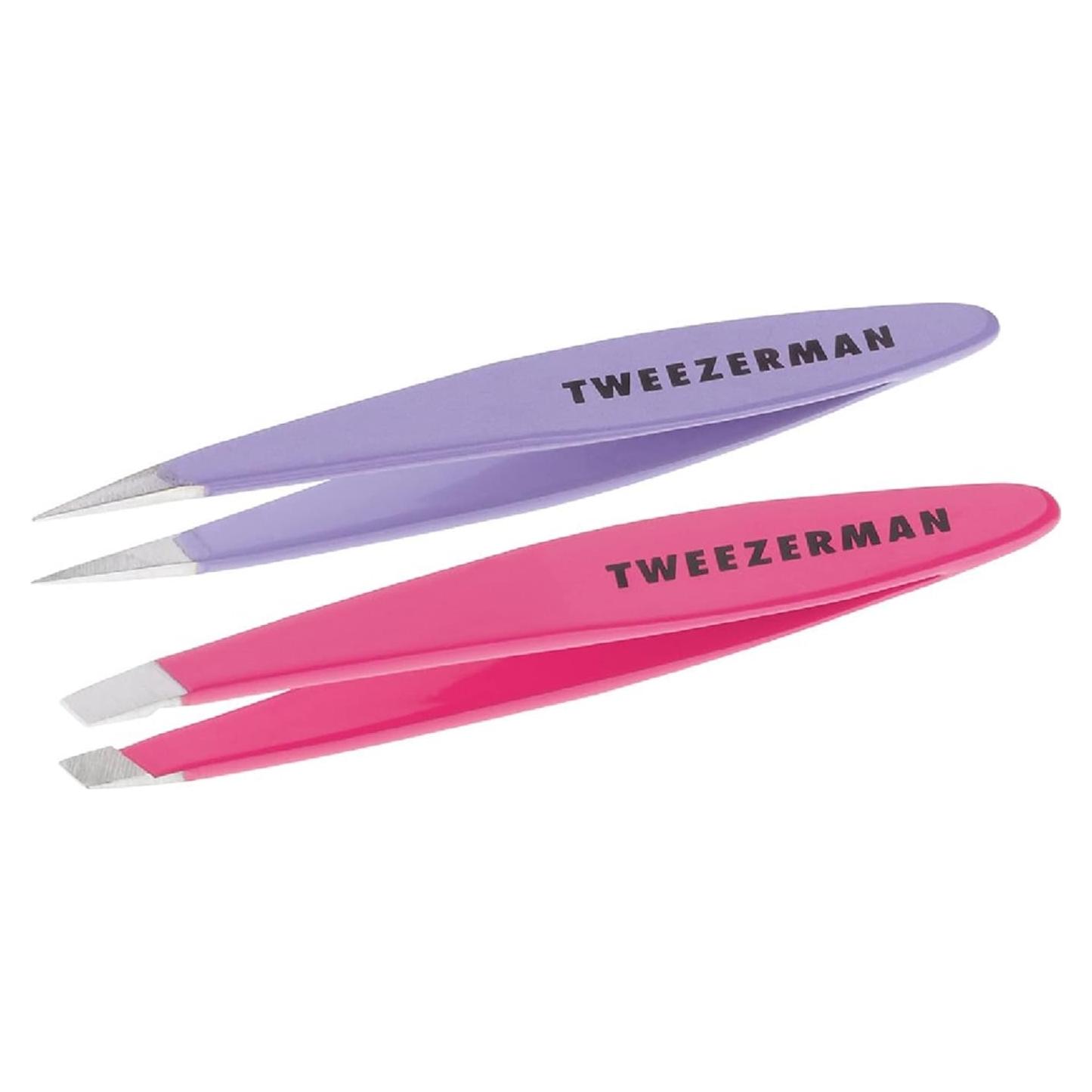 Pinzas Tweezerman Mini Punta Inclinada y Recta - Juego de 2