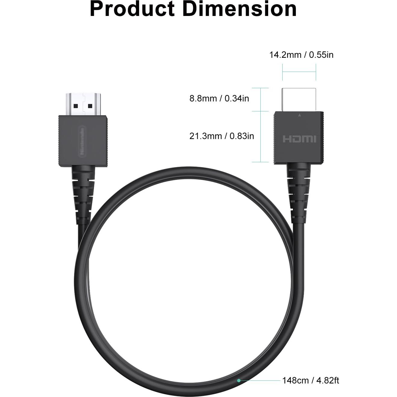 Cable HDMI Gmeaou para Nintendo Switch 1.46m Negro