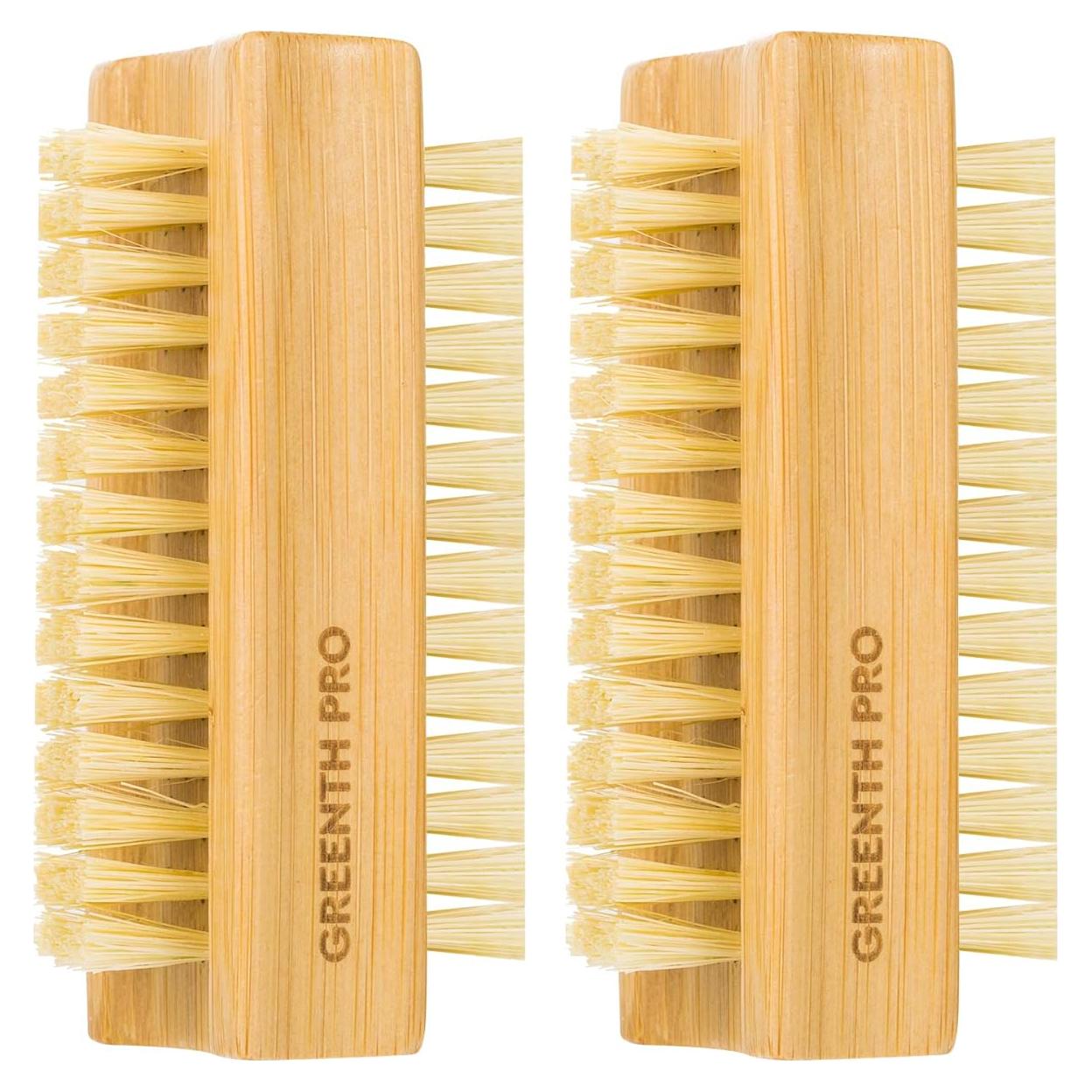 Cepillo de Uñas de Bambú GREENTH PRO - 2 Piezas Doble Cara