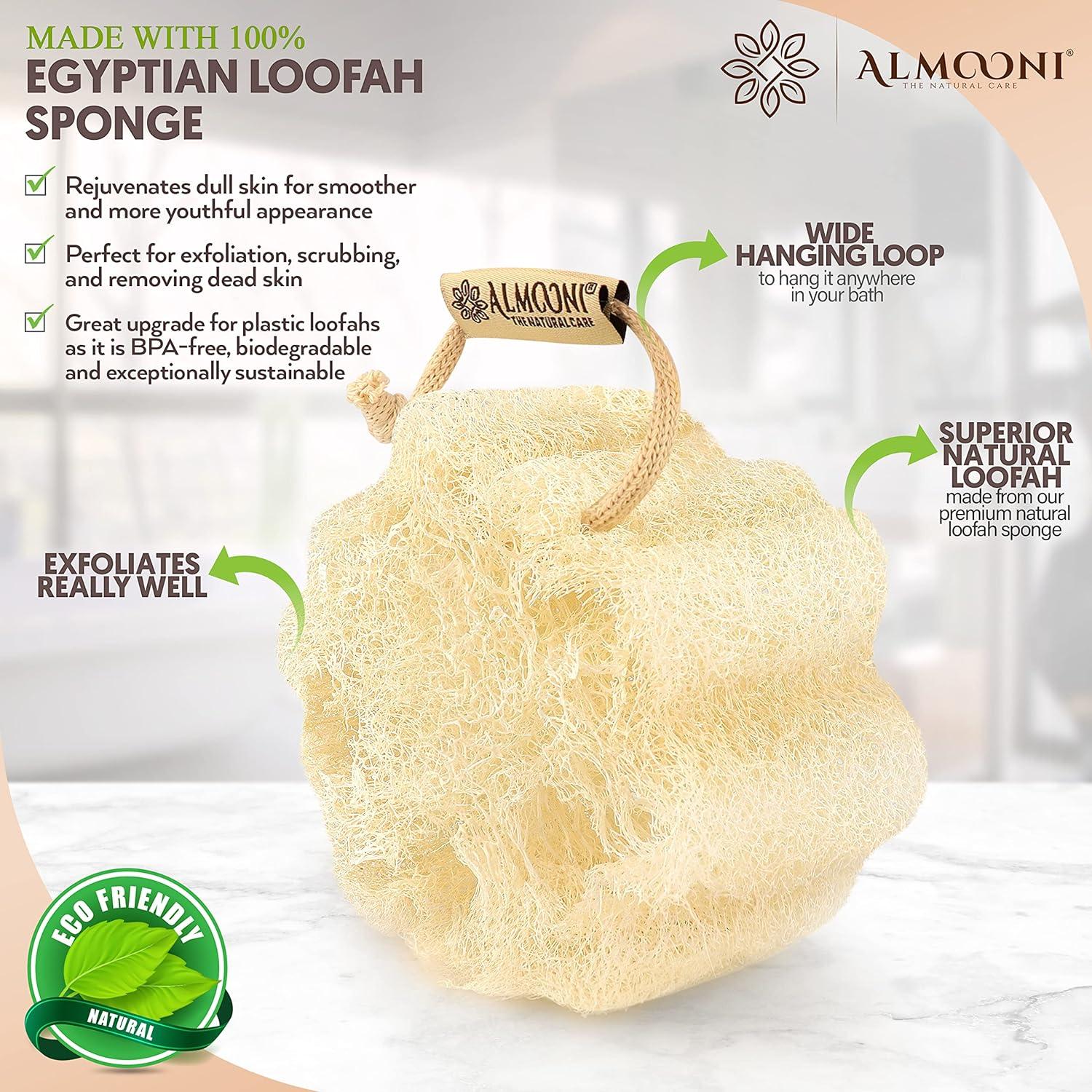 Esponjas de Lufa Natural Almooni - Exfoliantes de Ducha - 3 Unidades