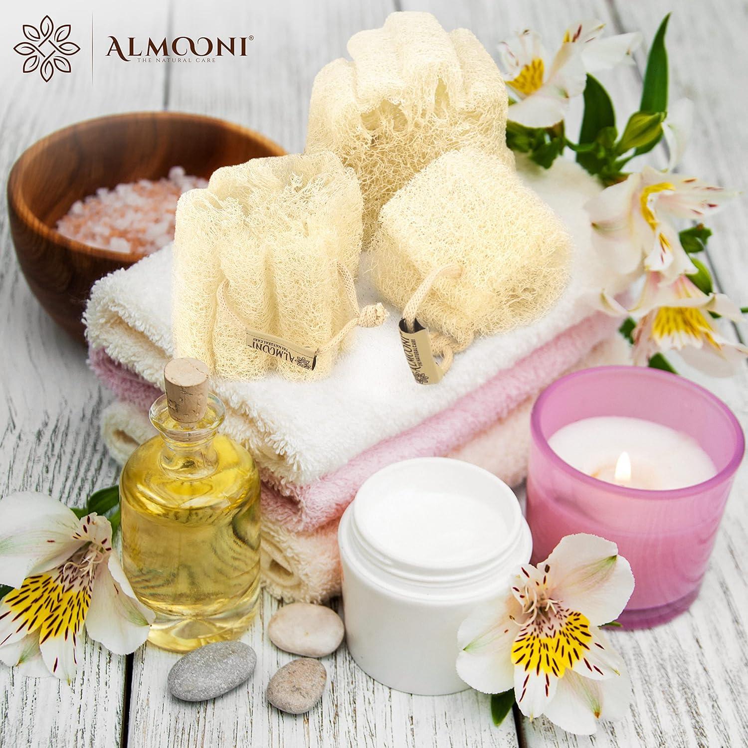 Esponjas de Lufa Natural Almooni - Exfoliantes de Ducha - 3 Unidades