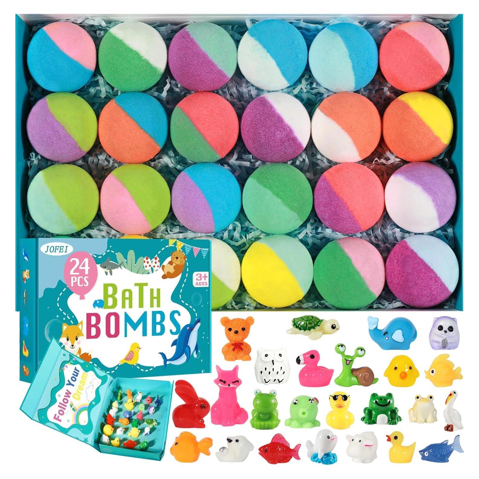 Set de 24 Bombas de Baño Naturales JOFEI con Juguetes Sorpresa