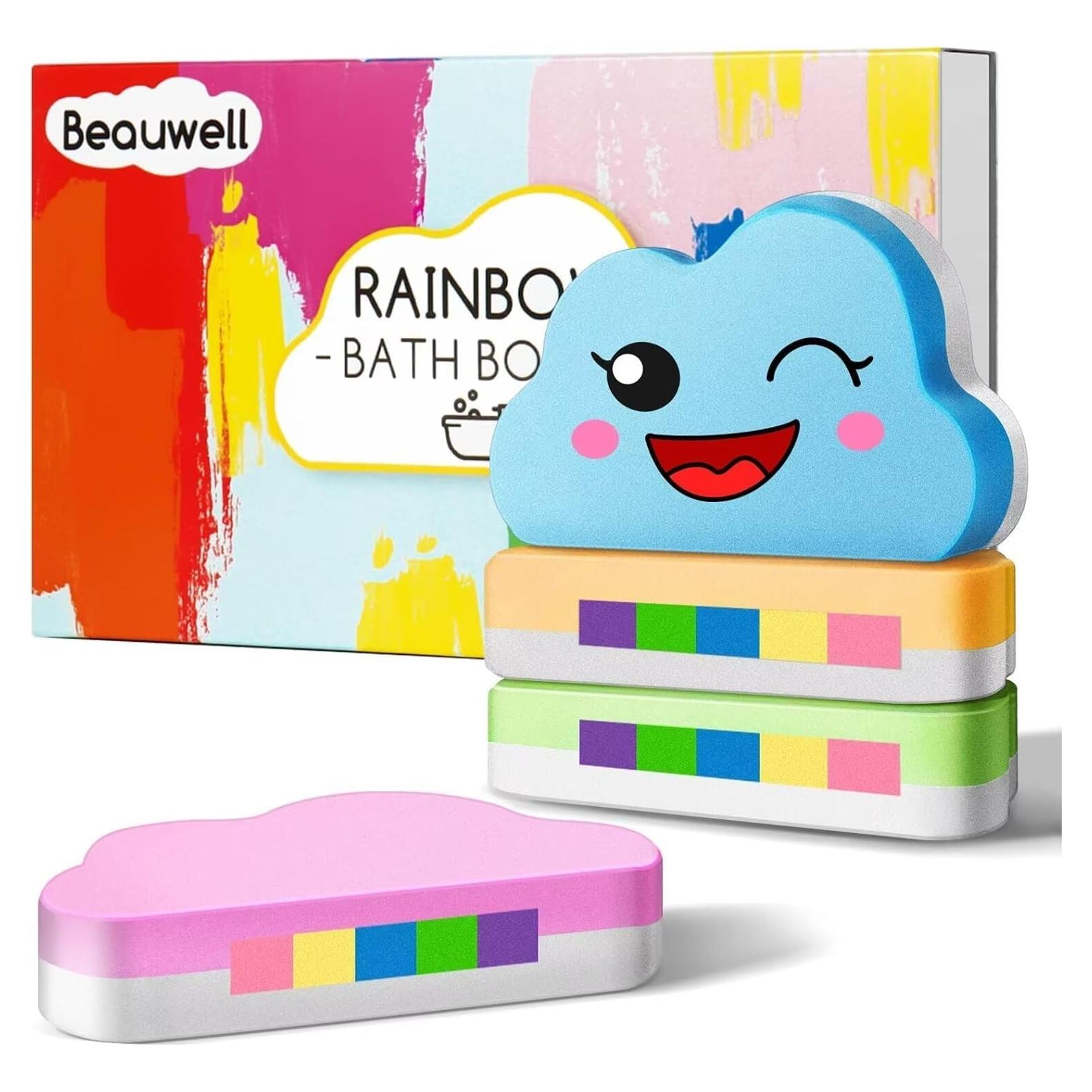 Juego de 4 Bombas de Baño Orgánicas Beauwell - Arcoíris