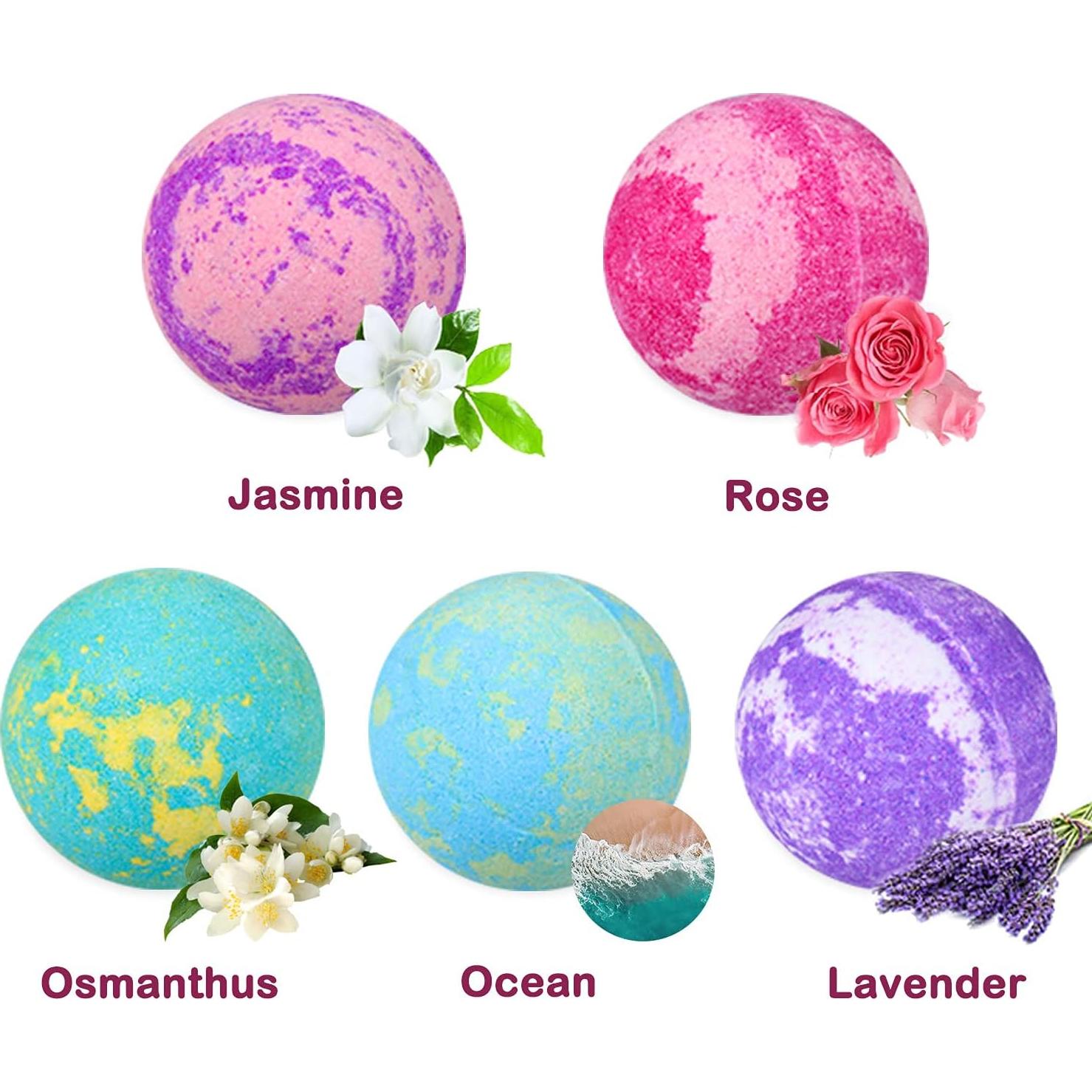 Juego de Regalo de 5 Bombas de Baño y 4 Velas Aromáticas OFUN