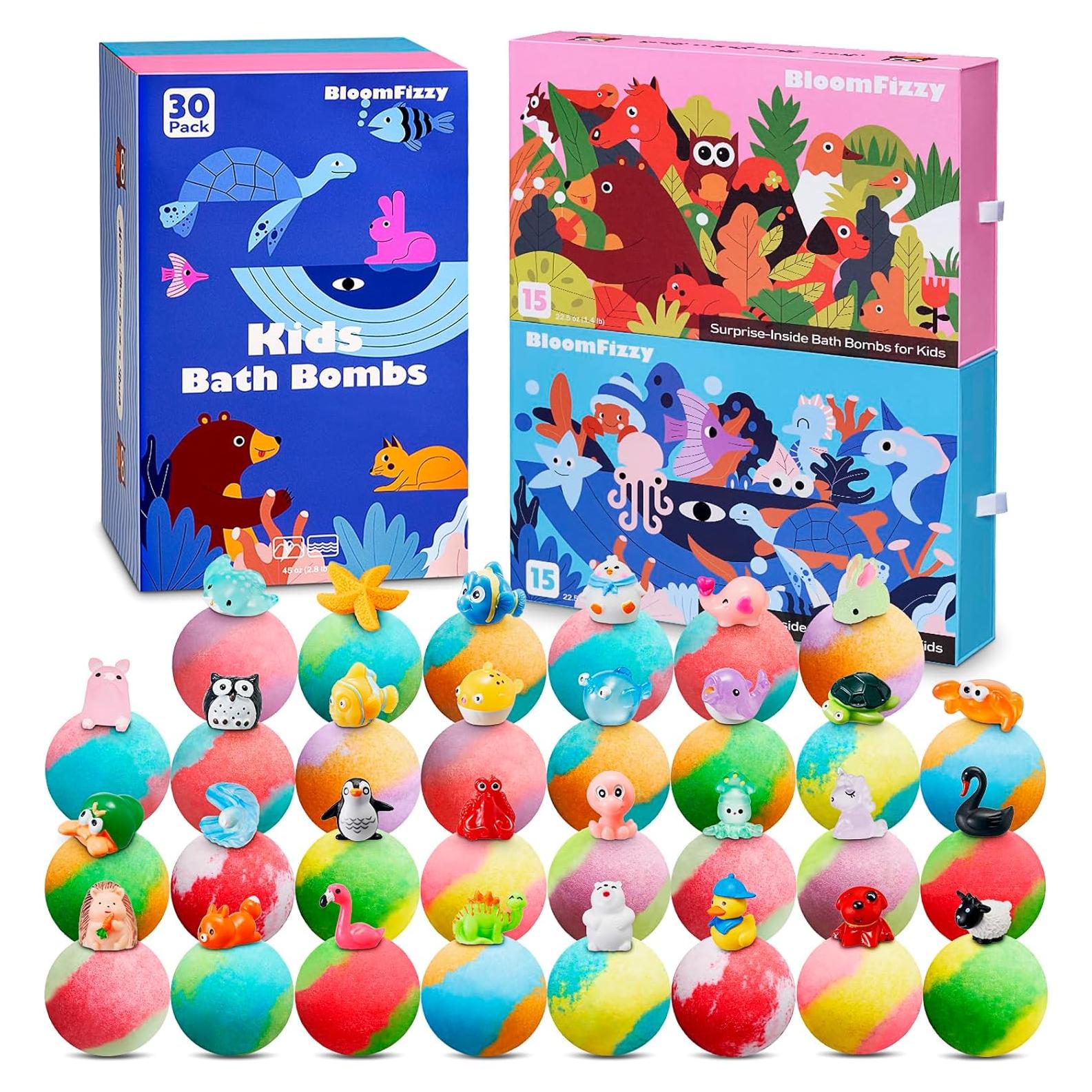 30 Bombas de Baño BloomFizzy con Juguetes Sorpresa para Niños