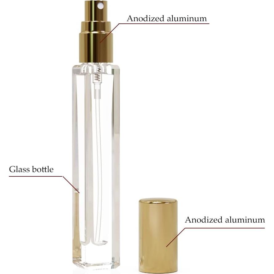 5 Botellas de Spray de Vidrio 10ml Seafulee Recargables