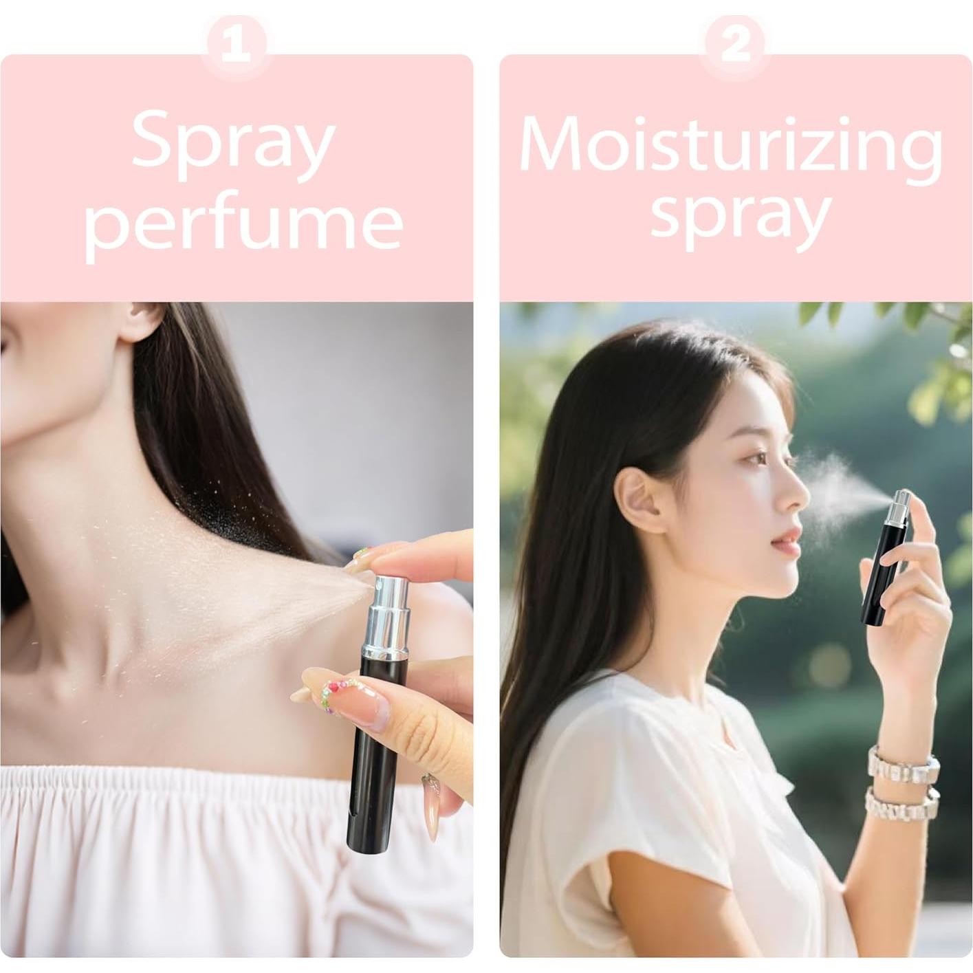 2 Botellas Atomizadoras de Perfume Recargables Kewjug 5ml Negro