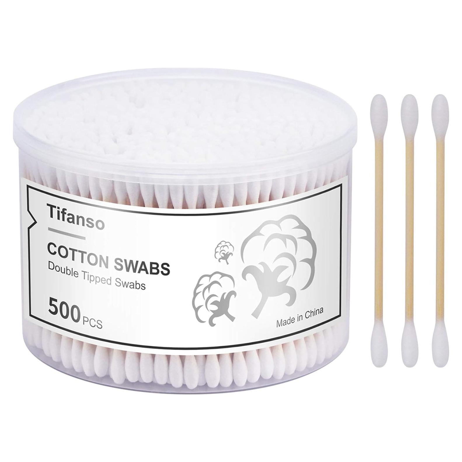 Bastones de Algodón Tifanso 500 Unidades Hipoalergénicos