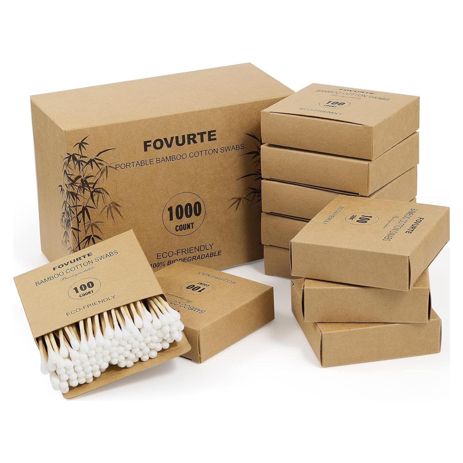 Hisopos de Algodón de Bambú FOVURTE 1000 Piezas Orgánico