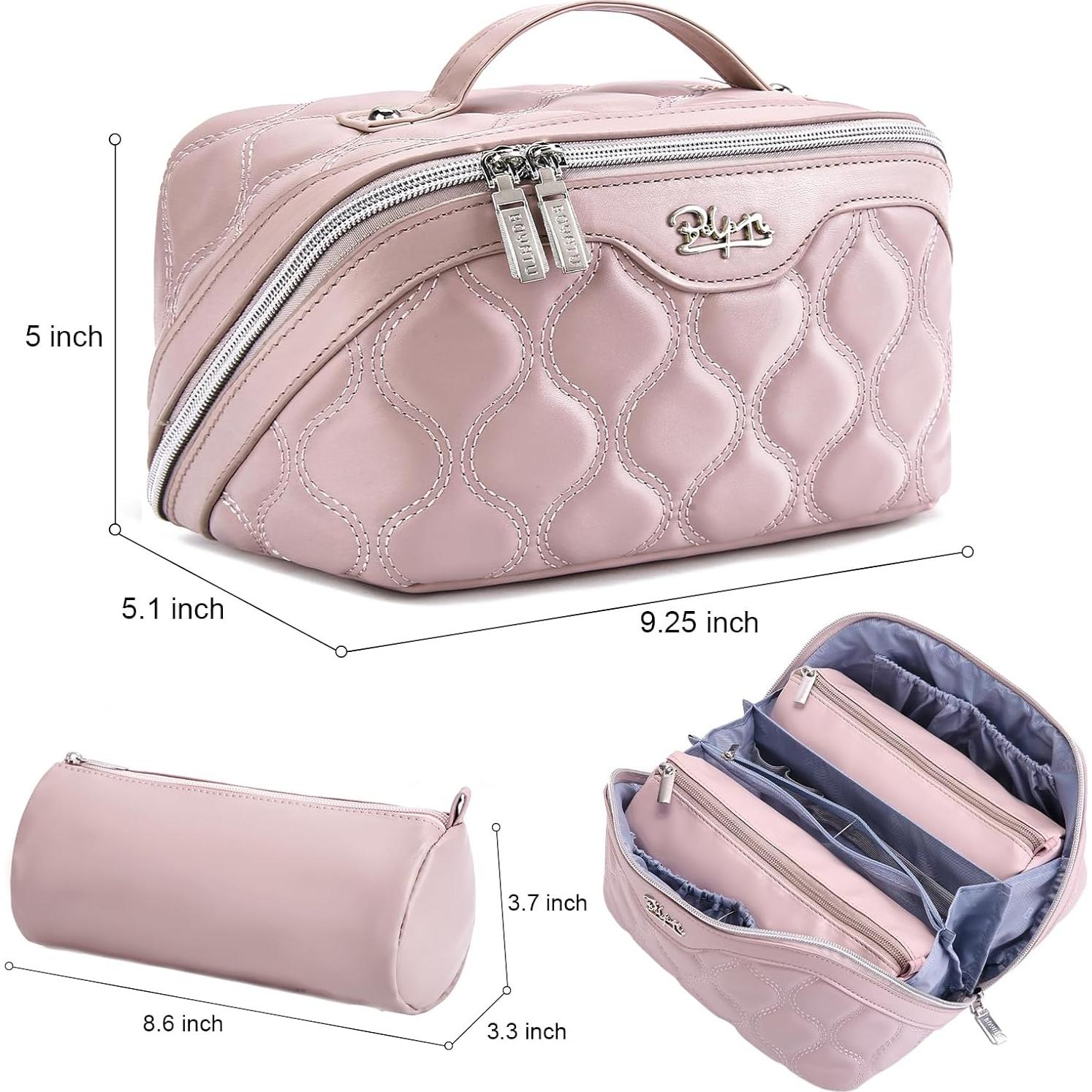 Set de 3 Bolsas de Maquillaje BOYATU Rosa - Organizador Impermeable