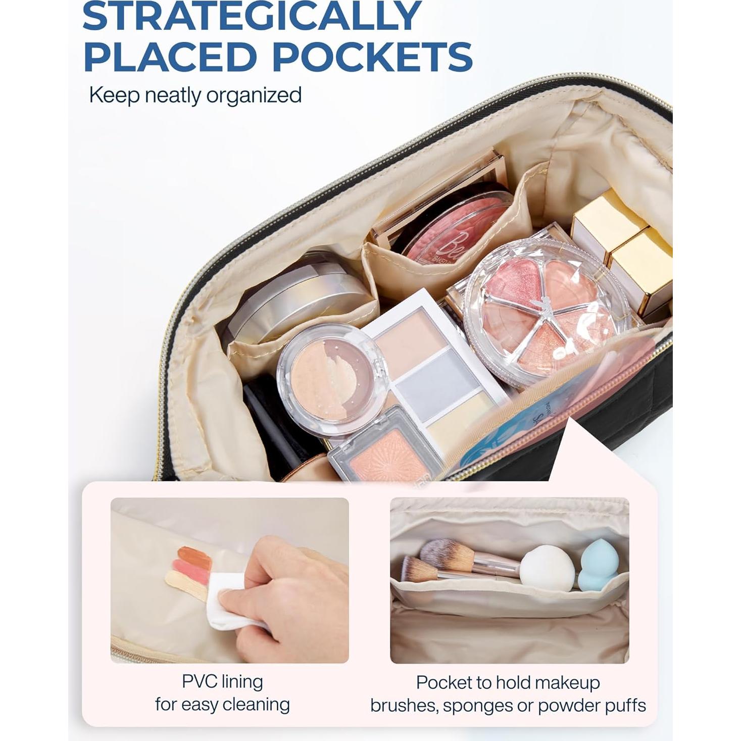 Bolsa de Maquillaje Acolchada BAGSMART Negra 23x11x15 cm