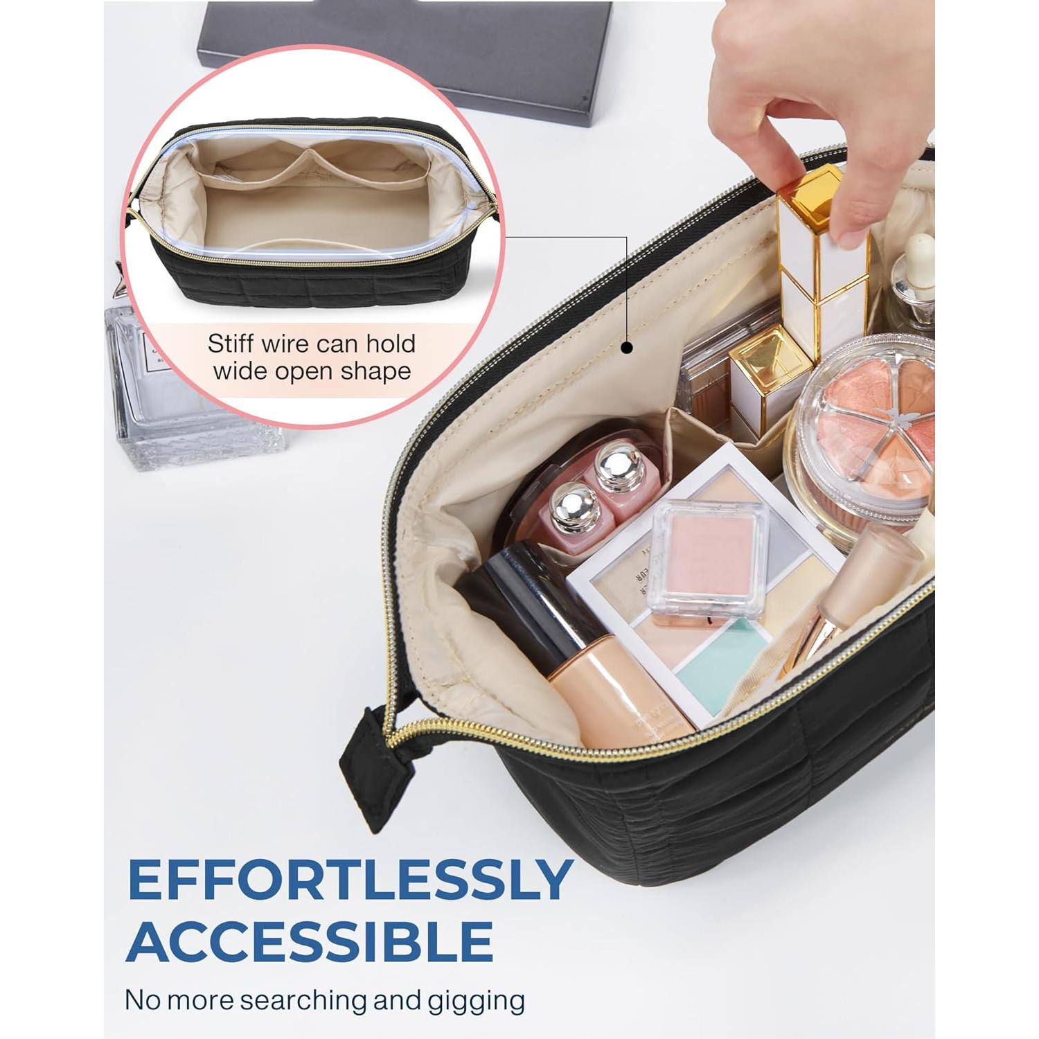 Bolsa de Maquillaje Acolchada BAGSMART Negra 23x11x15 cm