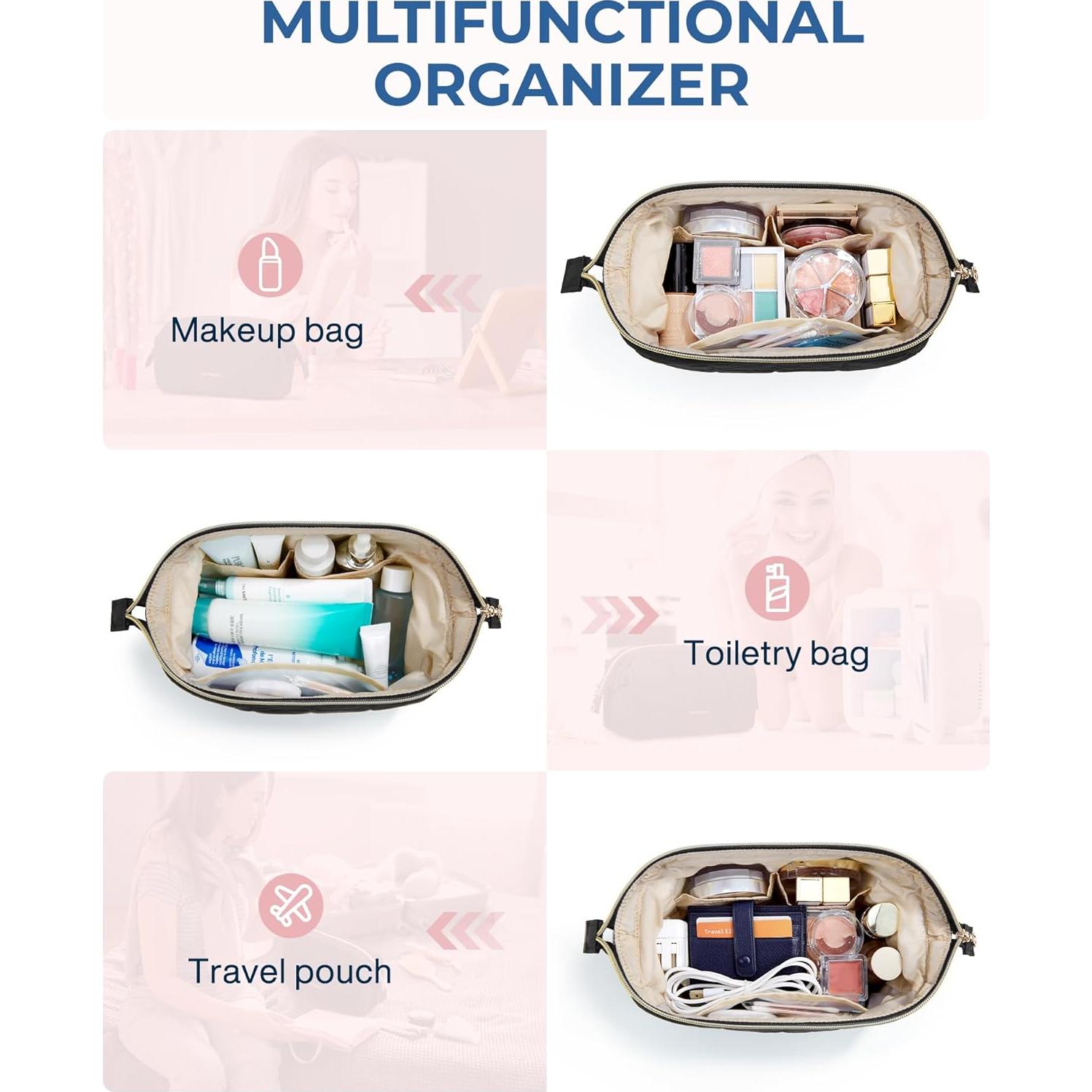 Bolsa de Maquillaje Acolchada BAGSMART Negra 23x11x15 cm