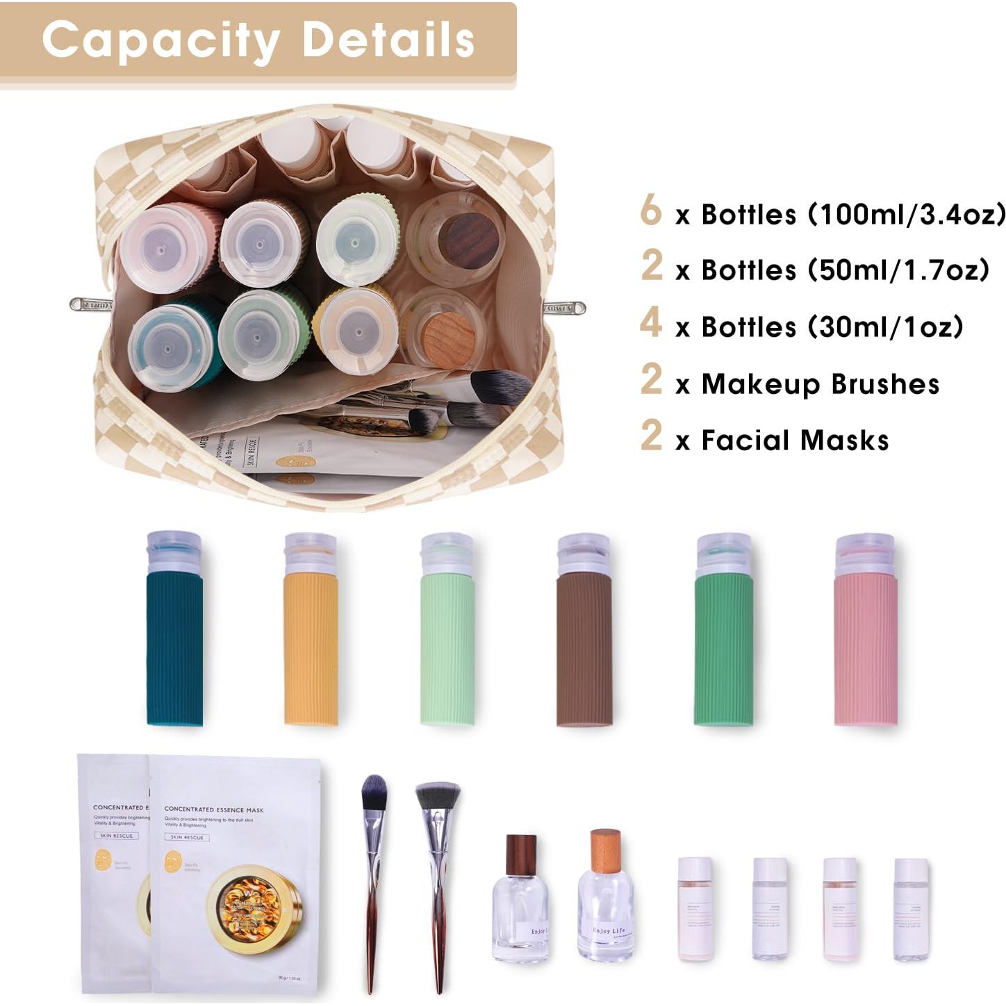 Bolsa de Maquillaje Grande Narwey Cuadro Claro 21.9x15x10 cm