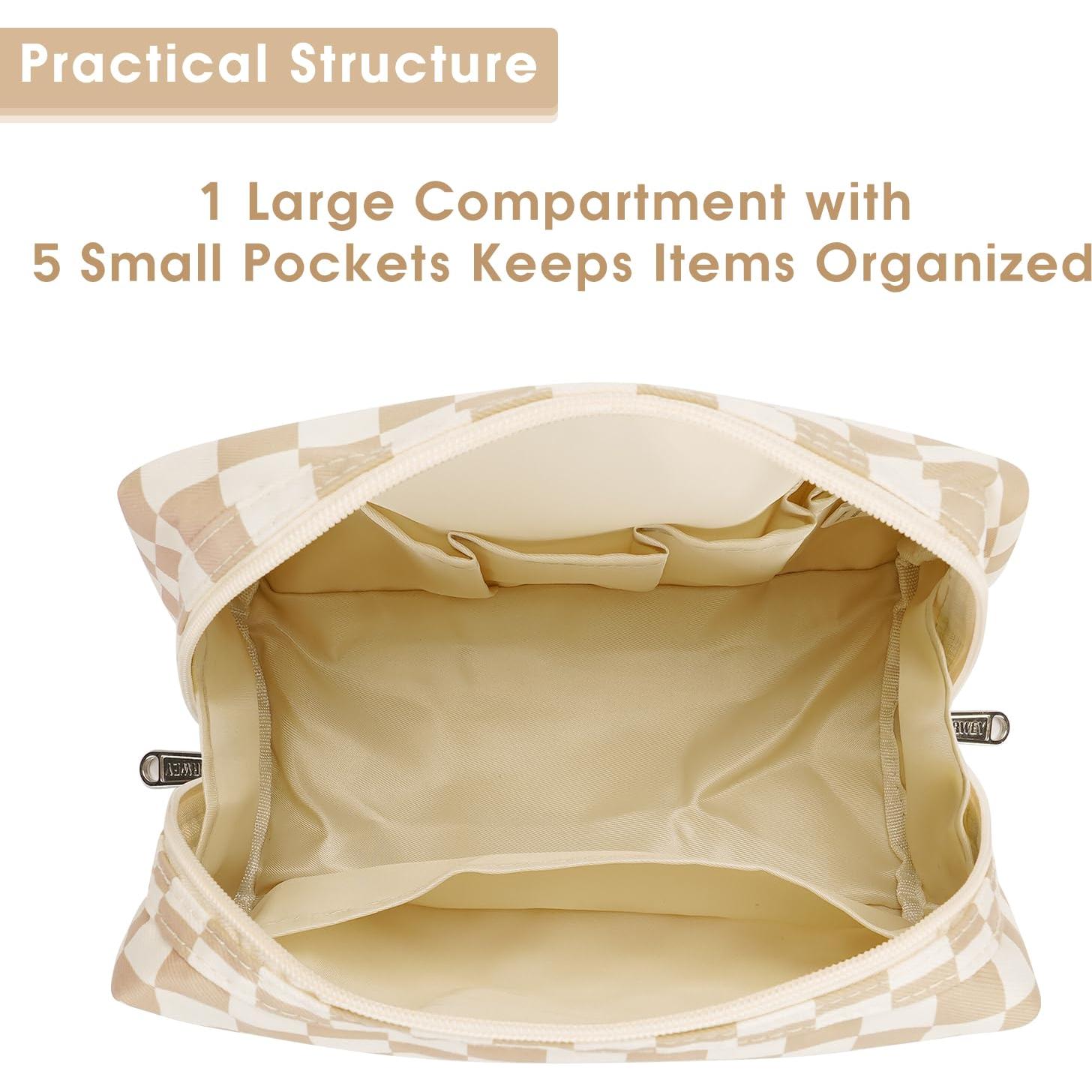 Bolsa de Maquillaje Grande Narwey Cuadro Claro 21.9x15x10 cm