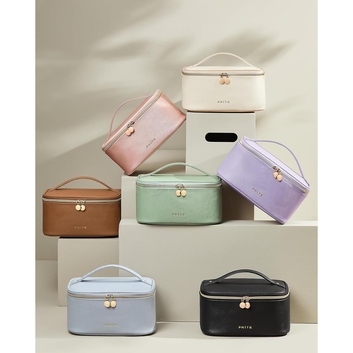 Bolsa de Maquillaje Prite Beige, Organizador Impermeable 24x16.5cm