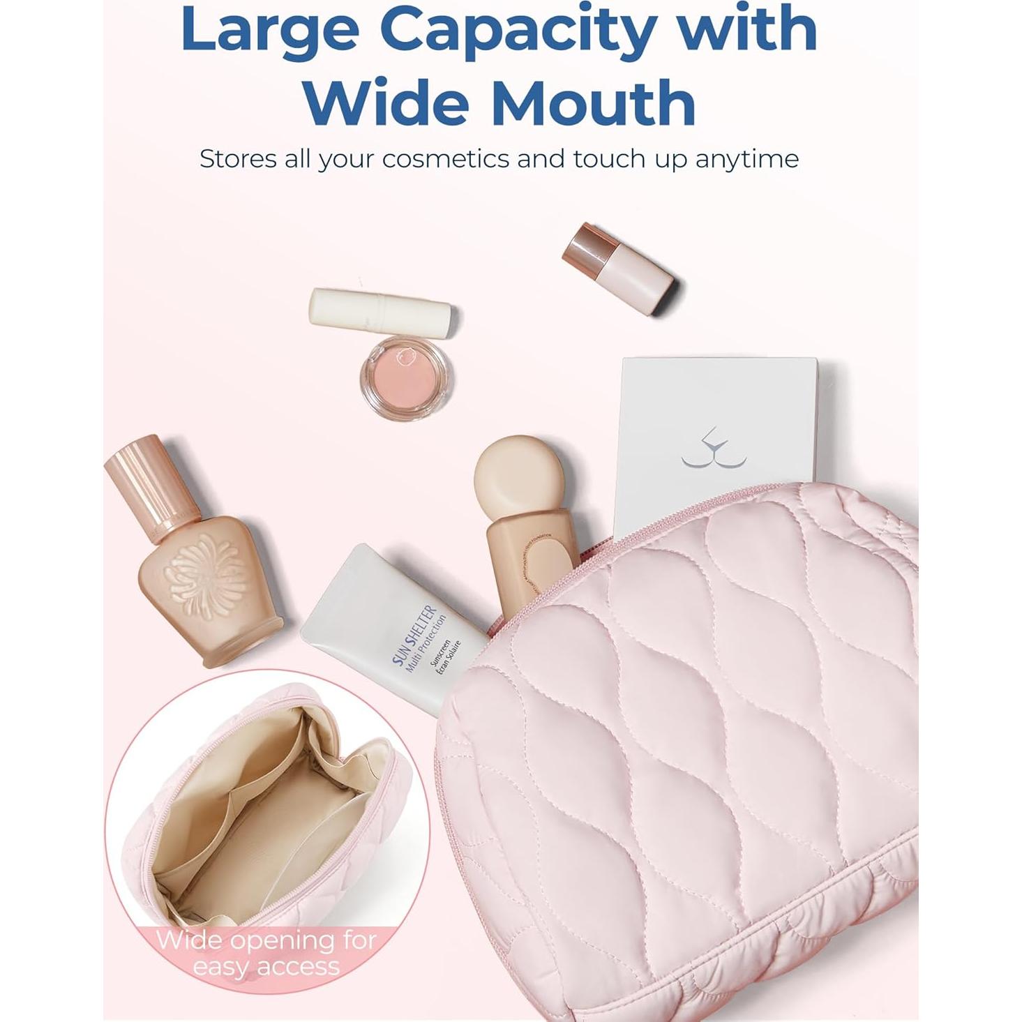 Bolsa de Maquillaje Acolchada BAGSMART Rosa 23x10.2x15 cm