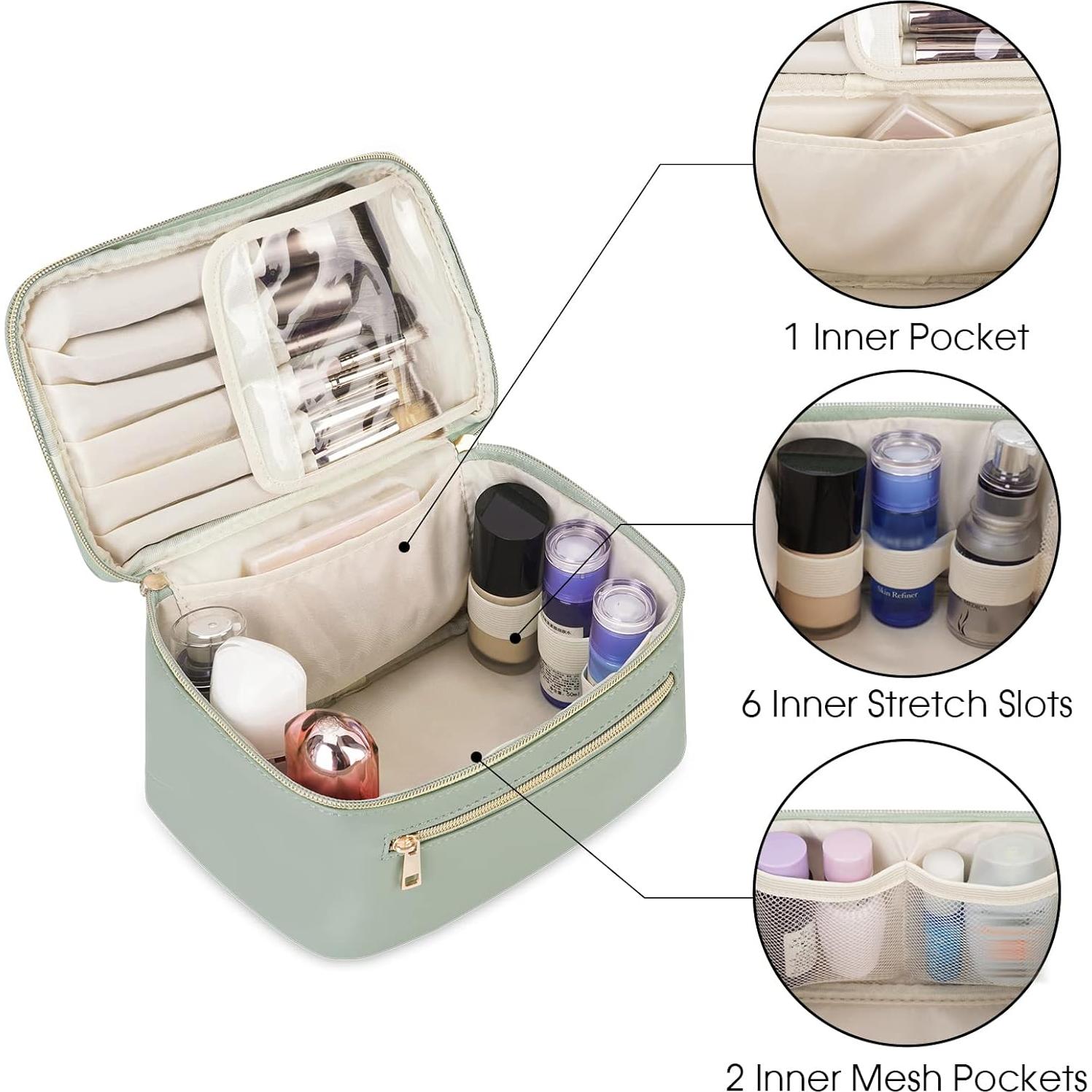 Bolsa de Maquillaje Wandering Nature Verde Salvia, Cuero Vegano