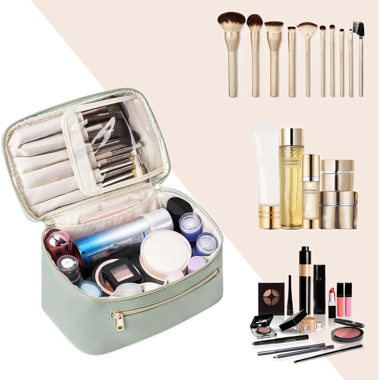 Bolsa de Maquillaje Wandering Nature Verde Salvia, Cuero Vegano