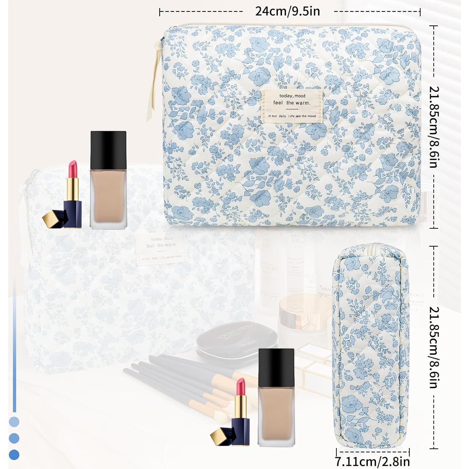 Bolsa de Maquillaje Floral Gosect 15x12x5 cm Acolchada