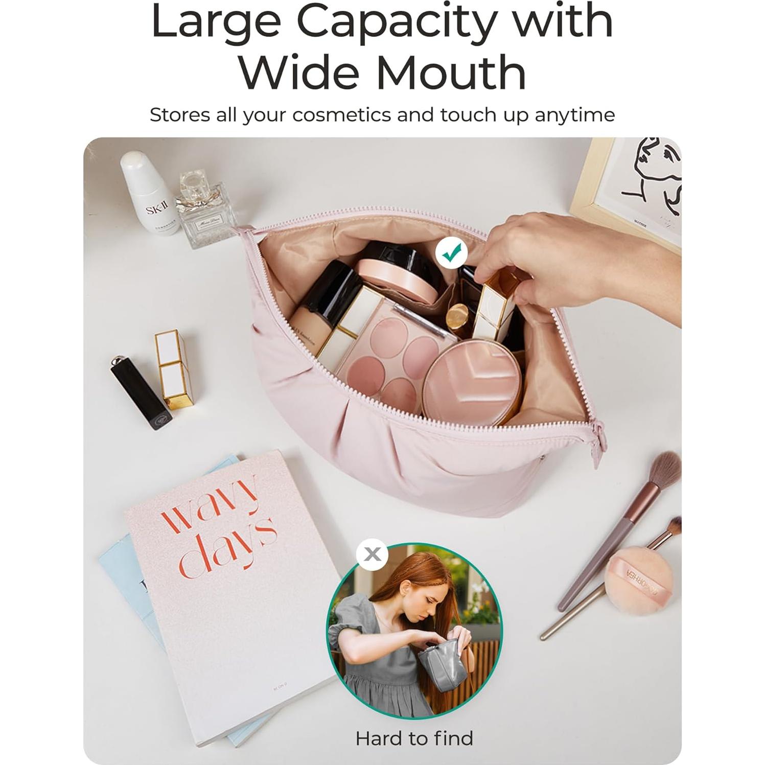 Bolsa de Maquillaje BAGSMART Rosa 17.9x8.8x11.4 cm