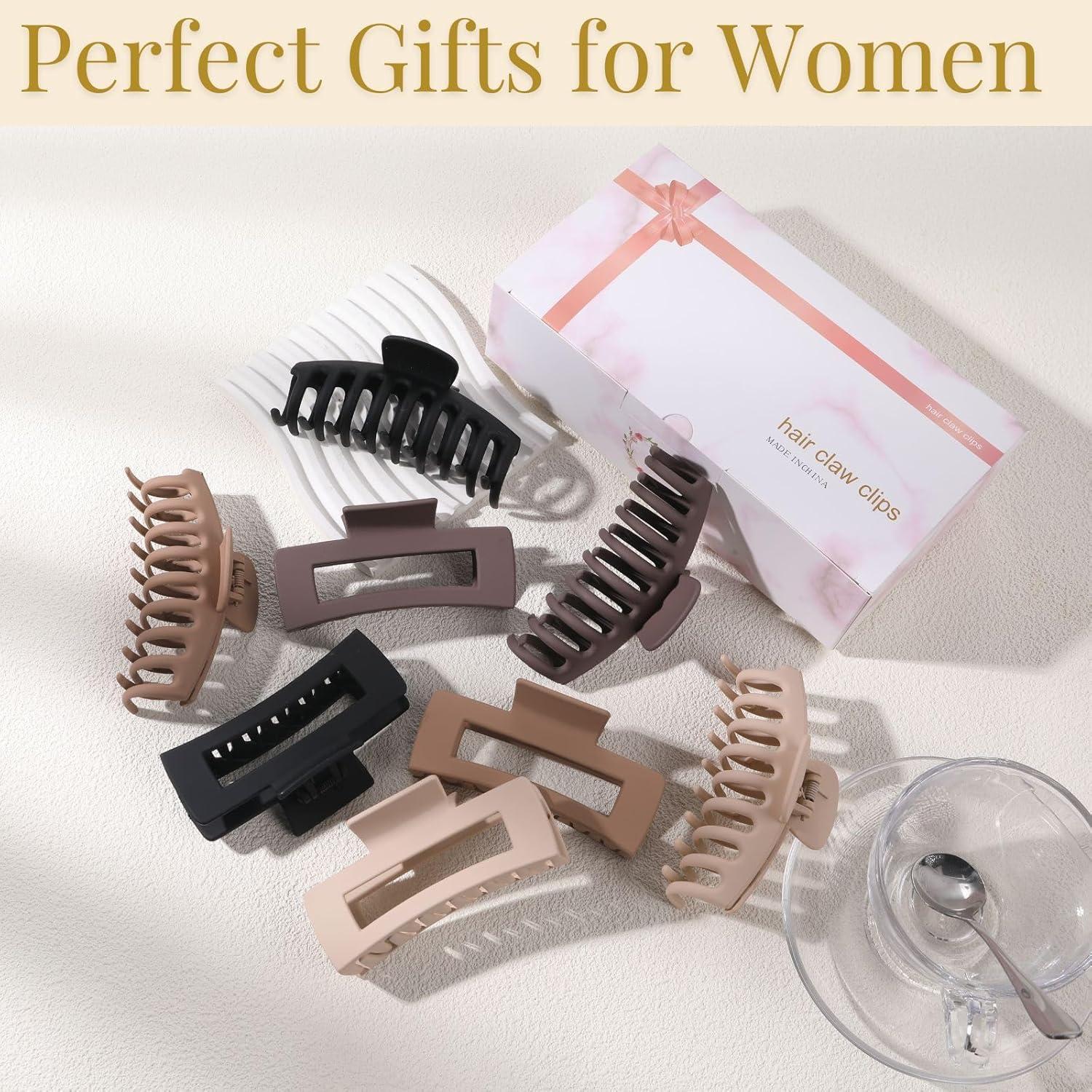 Pinzas para el cabello LuSeren grandes 11x4.7x5 cm colores neutros