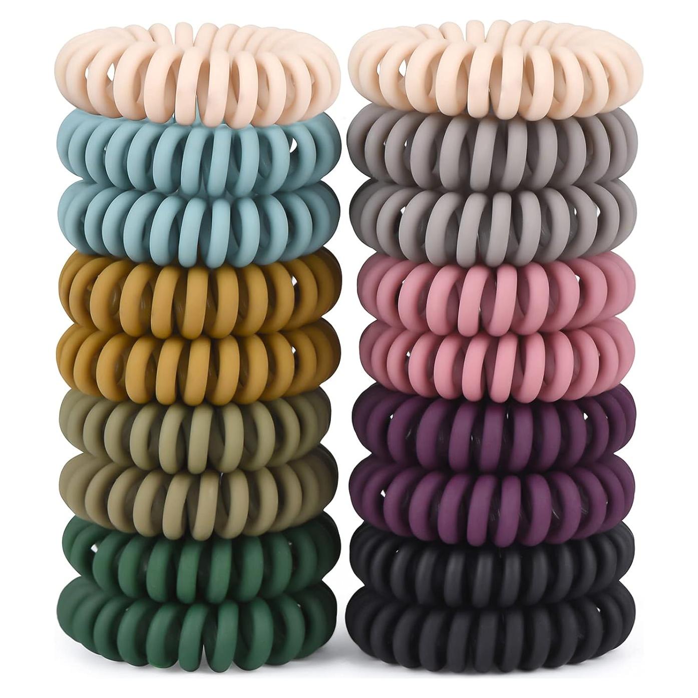 Lazos de Cabello Espirales TIZZYT 18 Unidades Color Mate Vintage