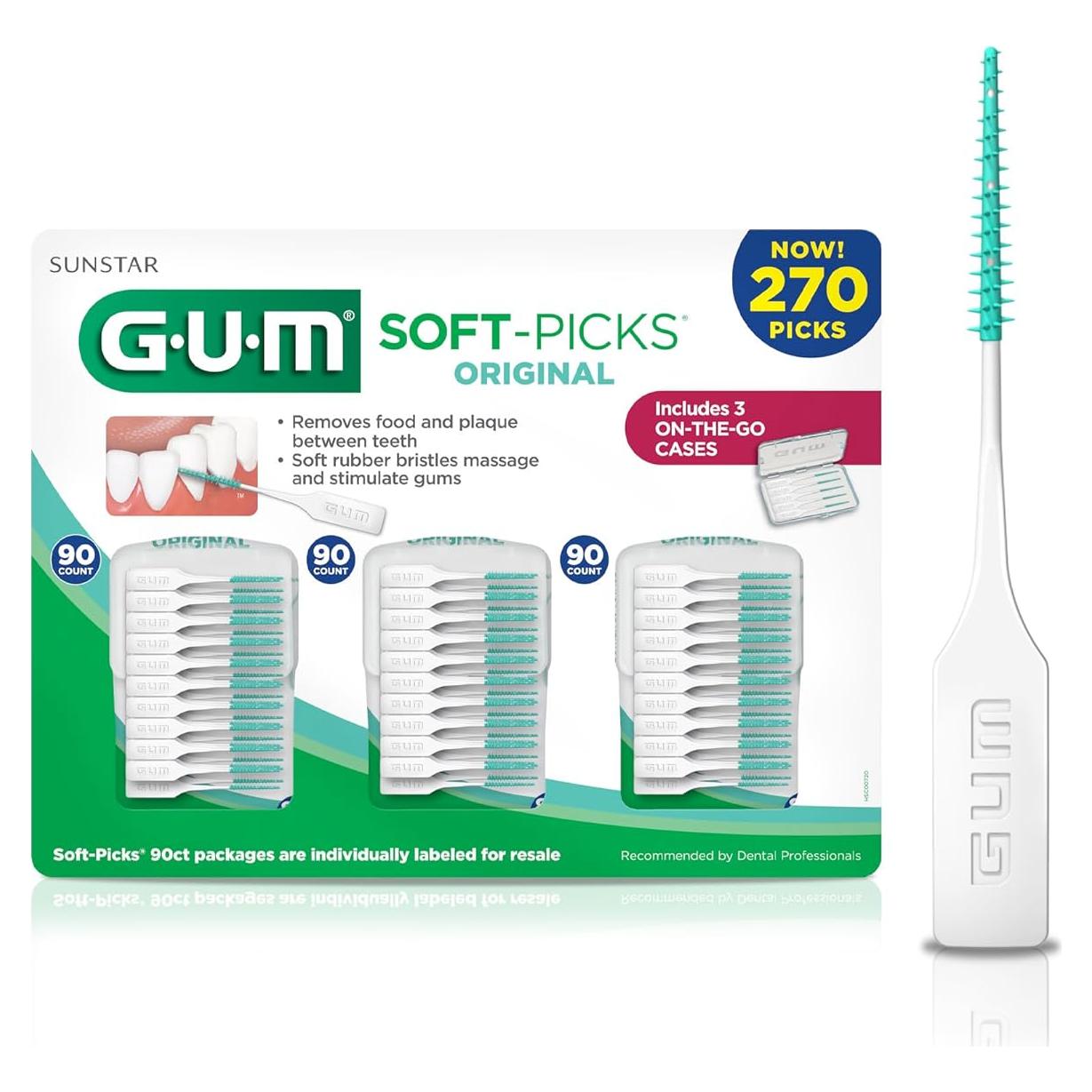 Palillos Dentales GUM Soft Picks Original - 270 Unidades