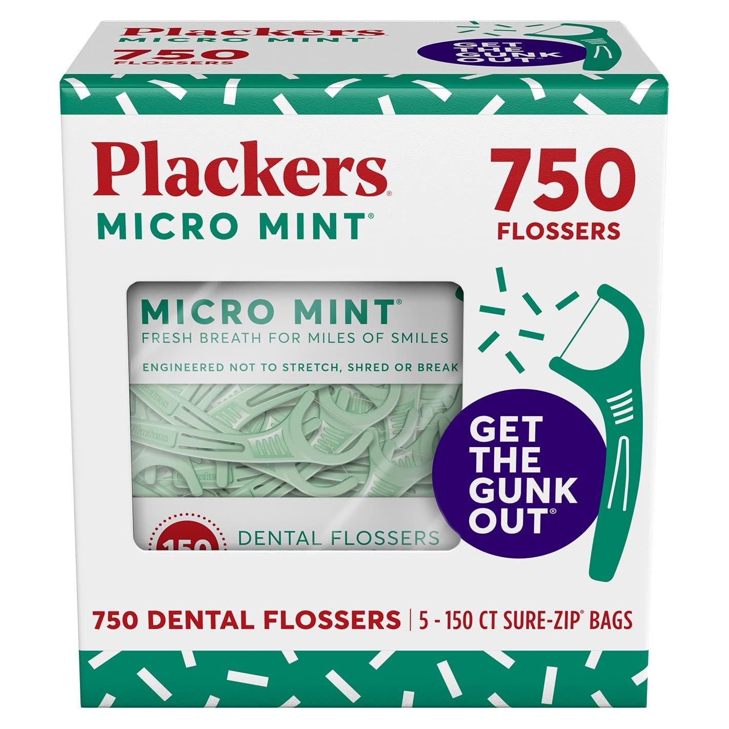 Hilo Dental Plackers Micro Mint 750 Unidades Sabor Menta