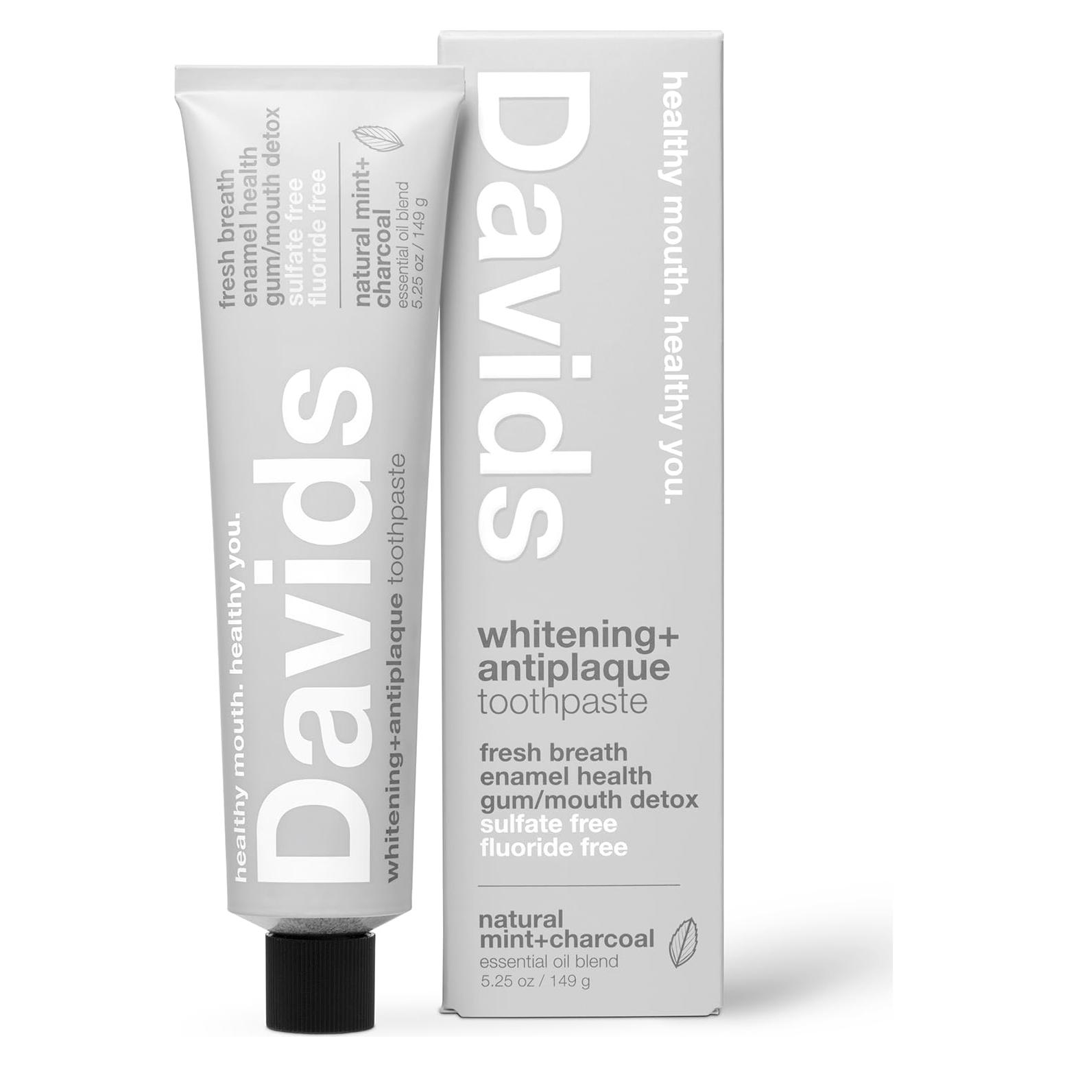 Pasta de Dientes de Carbón Davids 149.69g Blanqueamiento Natural