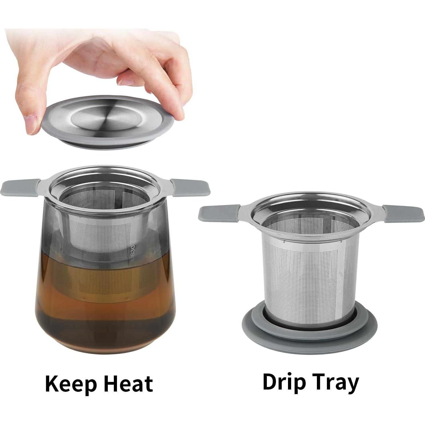 Infusor de Té Ohtomber Acero Inoxidable 13cm con Mango Anticalor