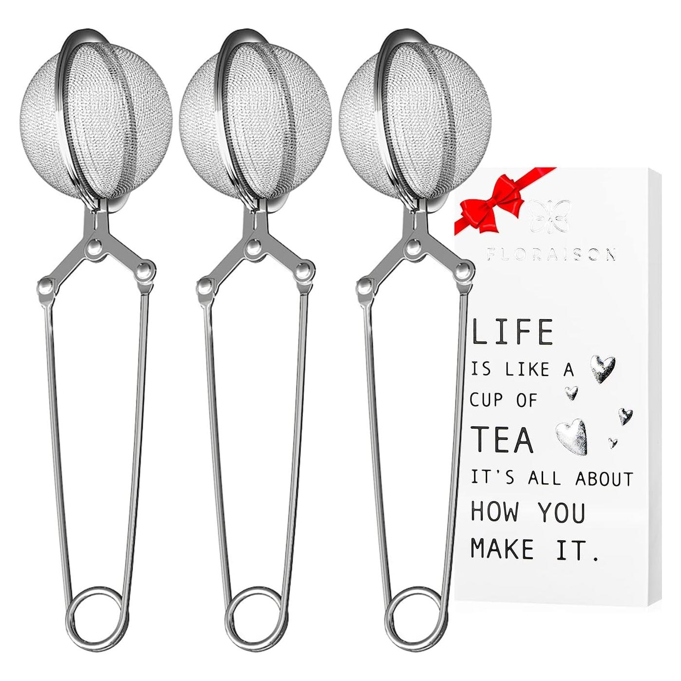 Colador de Té LEVLOVS Snap Ball Acero Inoxidable Paquete de 3