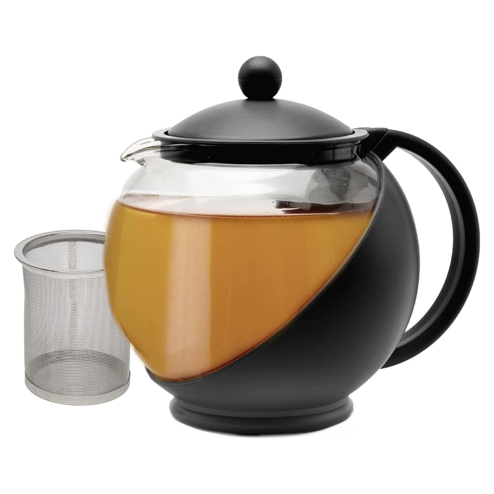 Tetera de Vidrio Primula Media Luna 1.18L con Infusor Acero