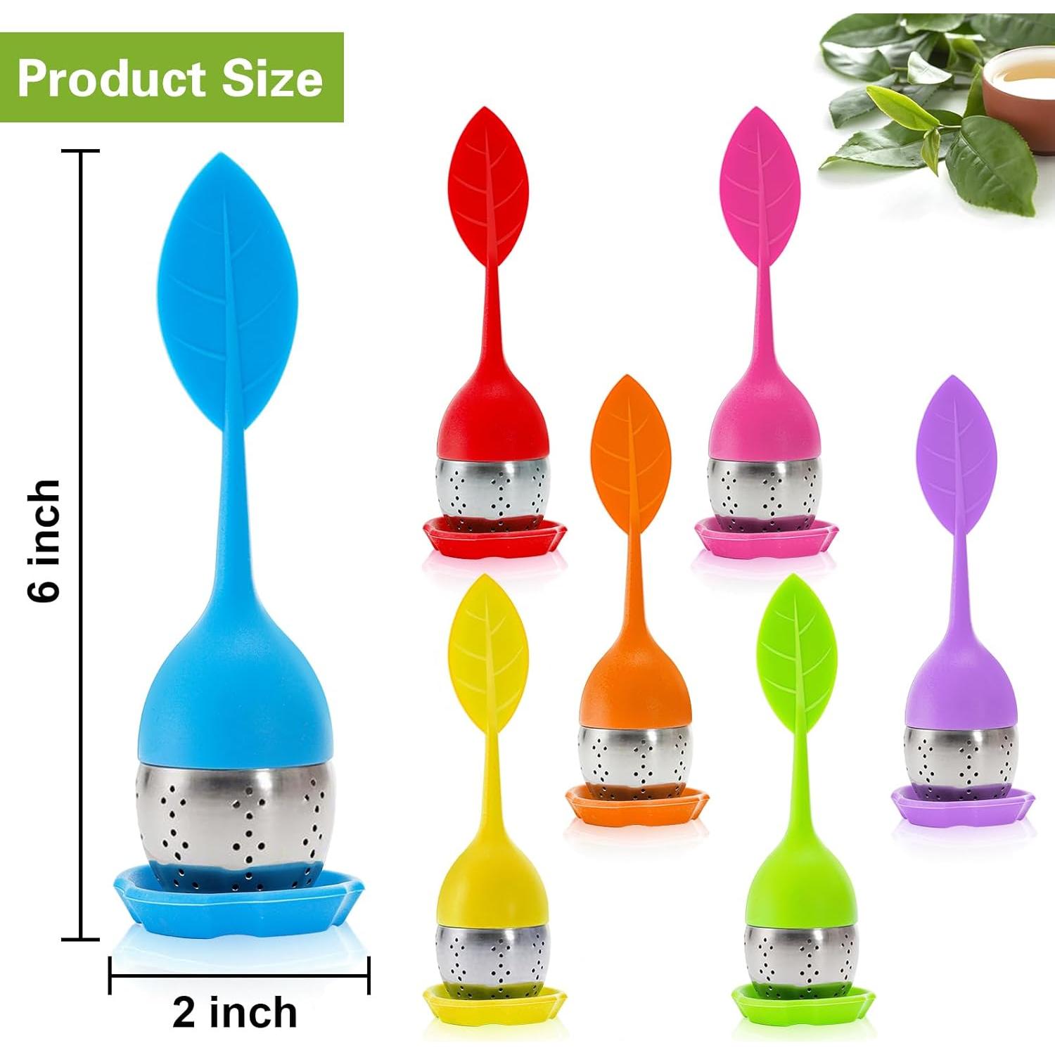 Infusores de Té de Silicona Bekith - 7 Piezas con Bandeja