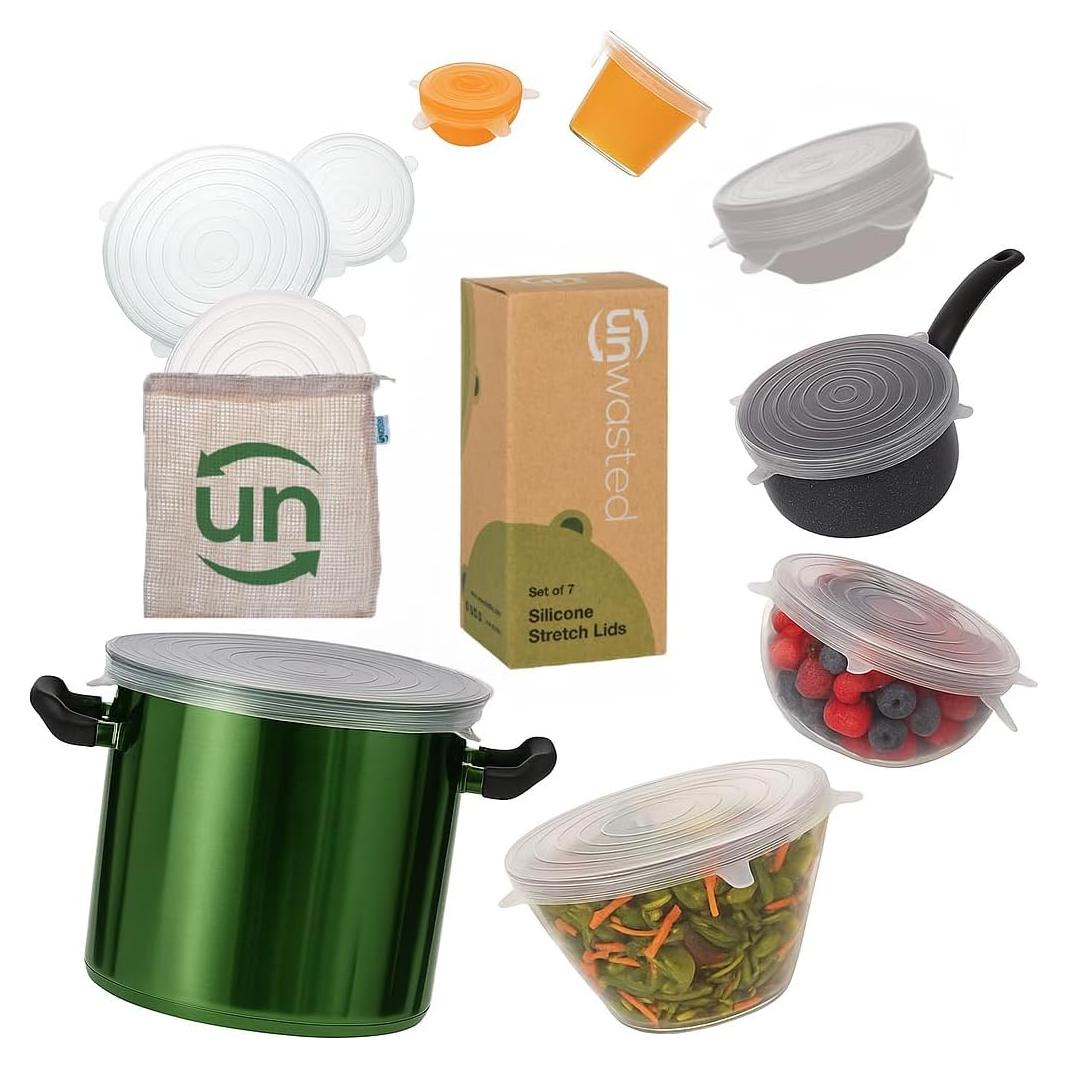 Tapas de Silicona Reutilizables Unwasted - Paquete de 7
