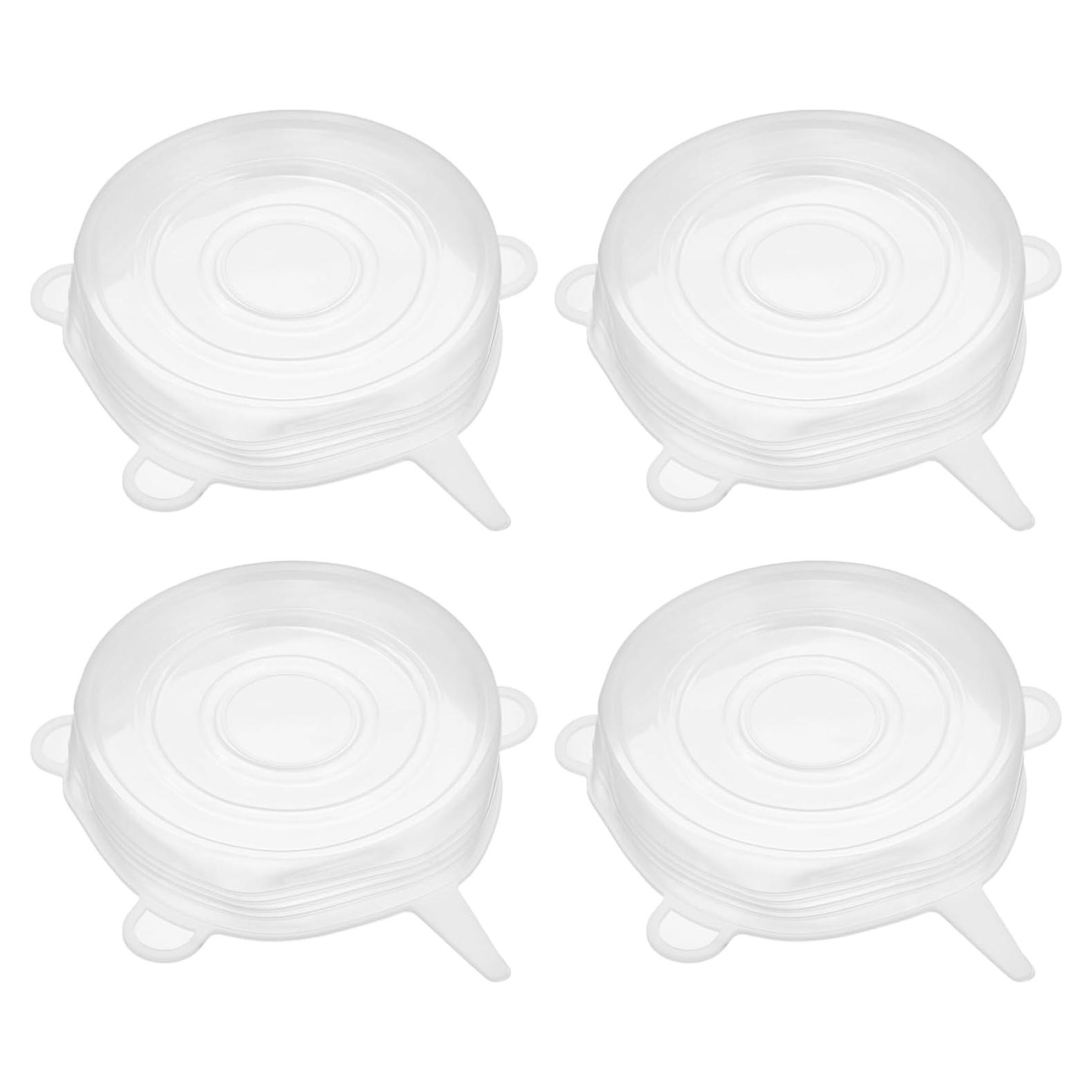 Tapa de Silicona Stretch uxcell, 4 Piezas 9.5cm Blanca