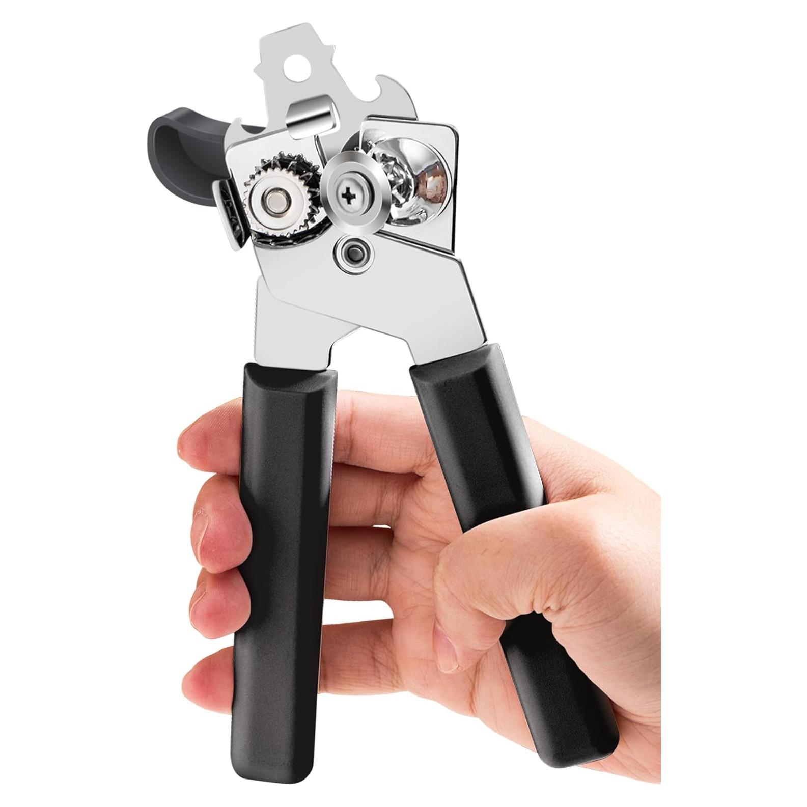 Abrelatas Manual COKORA Acero Inoxidable Negro Ergonómico