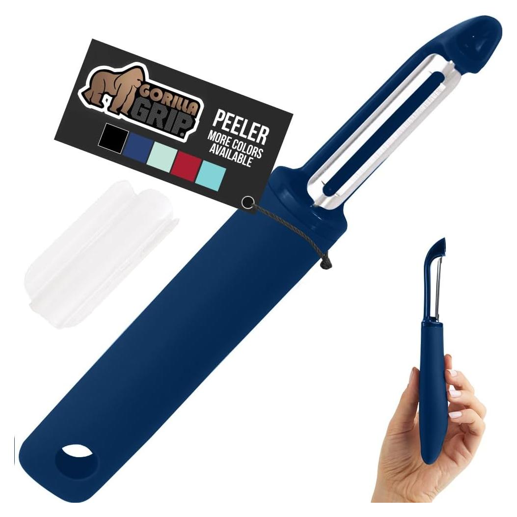 Pelador de Verduras Gorilla Grip Acero Inoxidable Azul