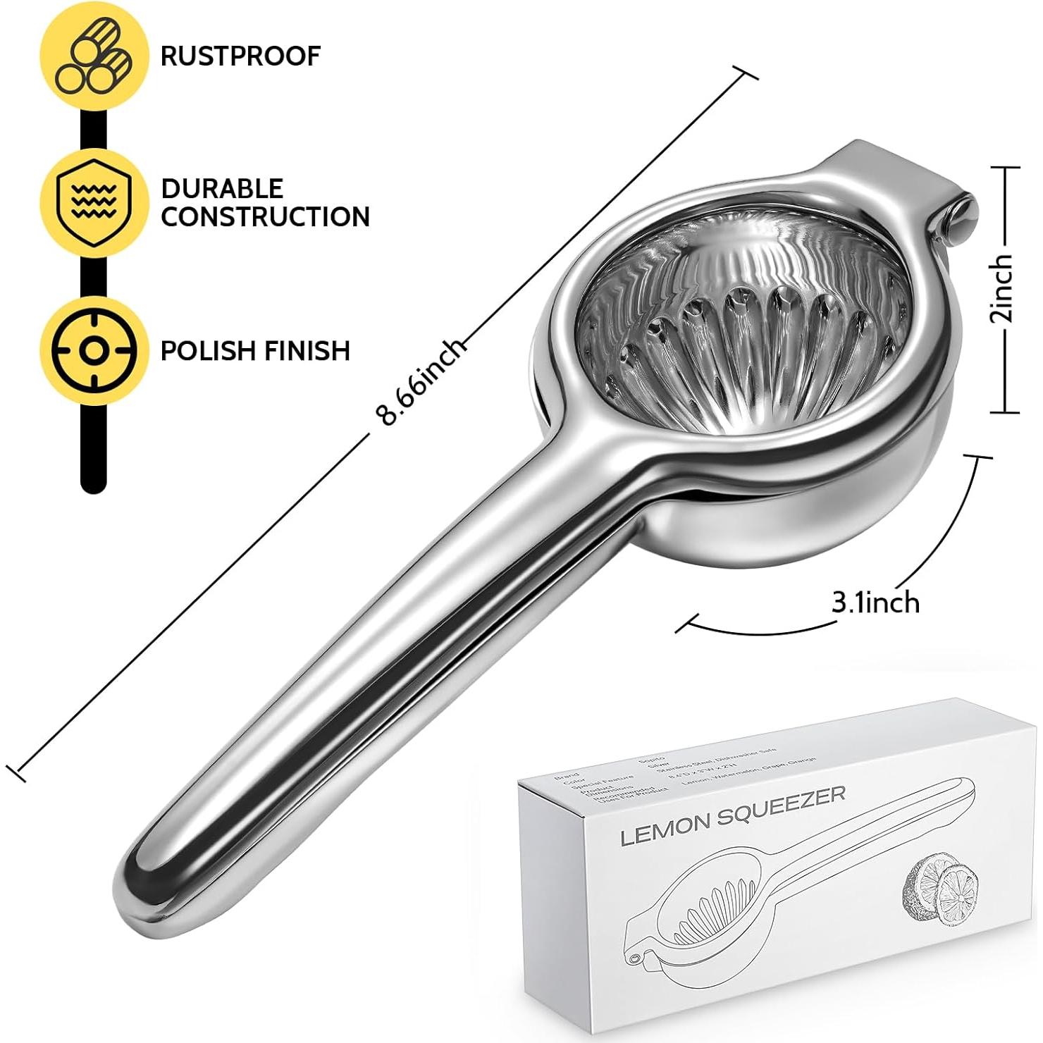 Exprimidor de Limón Sopito de Acero Inoxidable 422g Apto Lavavajillas