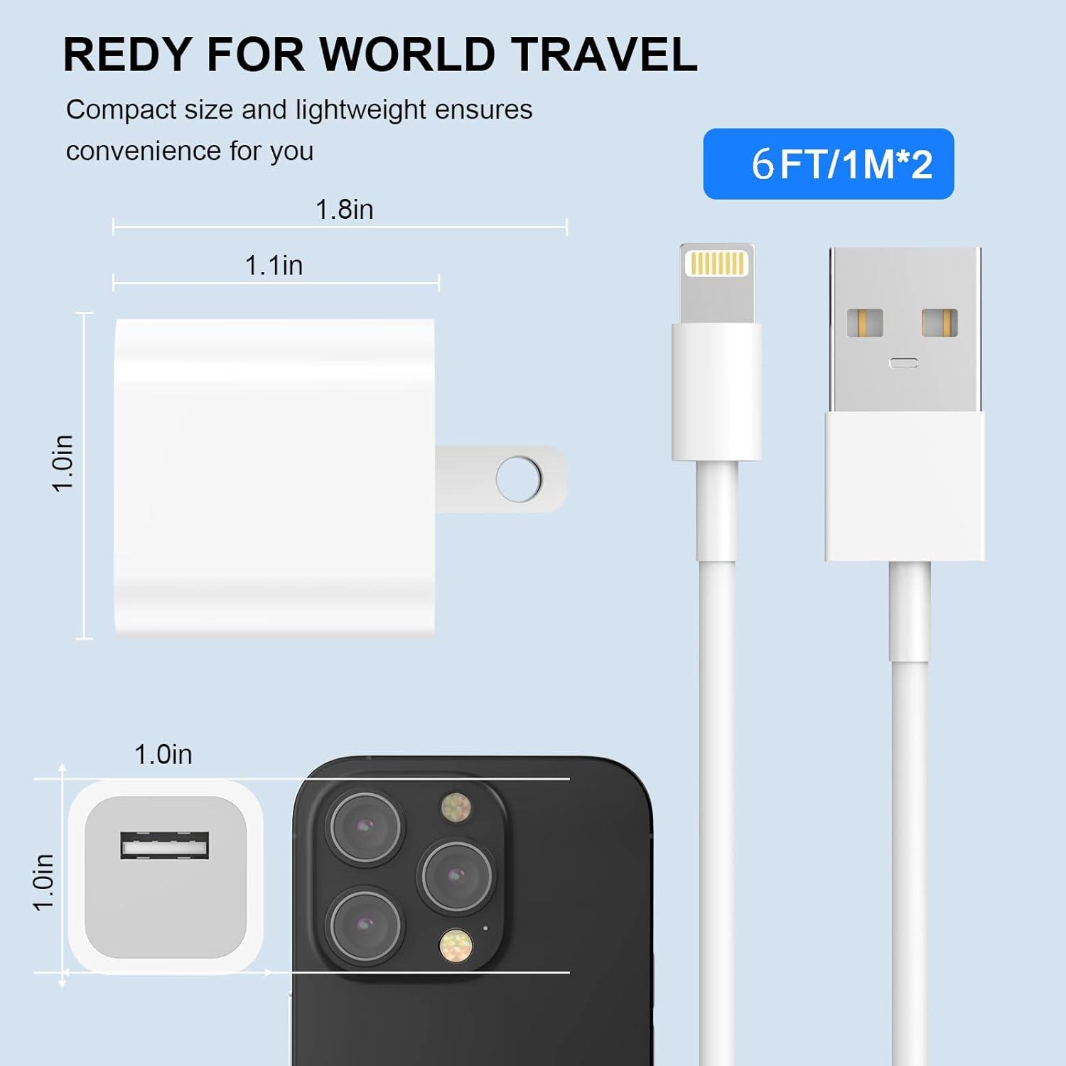 Cargador iPhone esbeecables 2Pack 6FT Carga Rápida USB