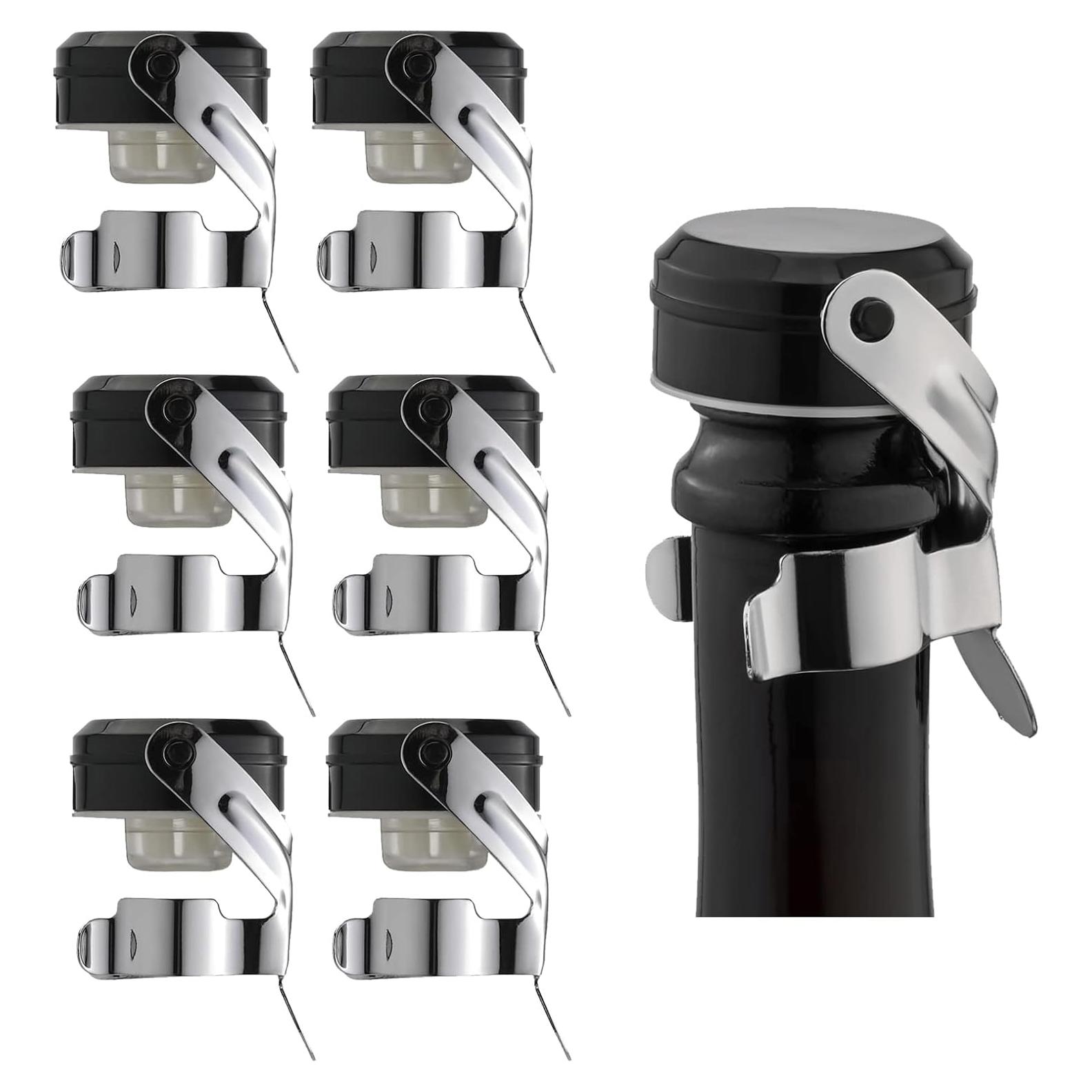 Tapones de Vino y Champagne WOTOR de Acero Inoxidable - 6 Piezas